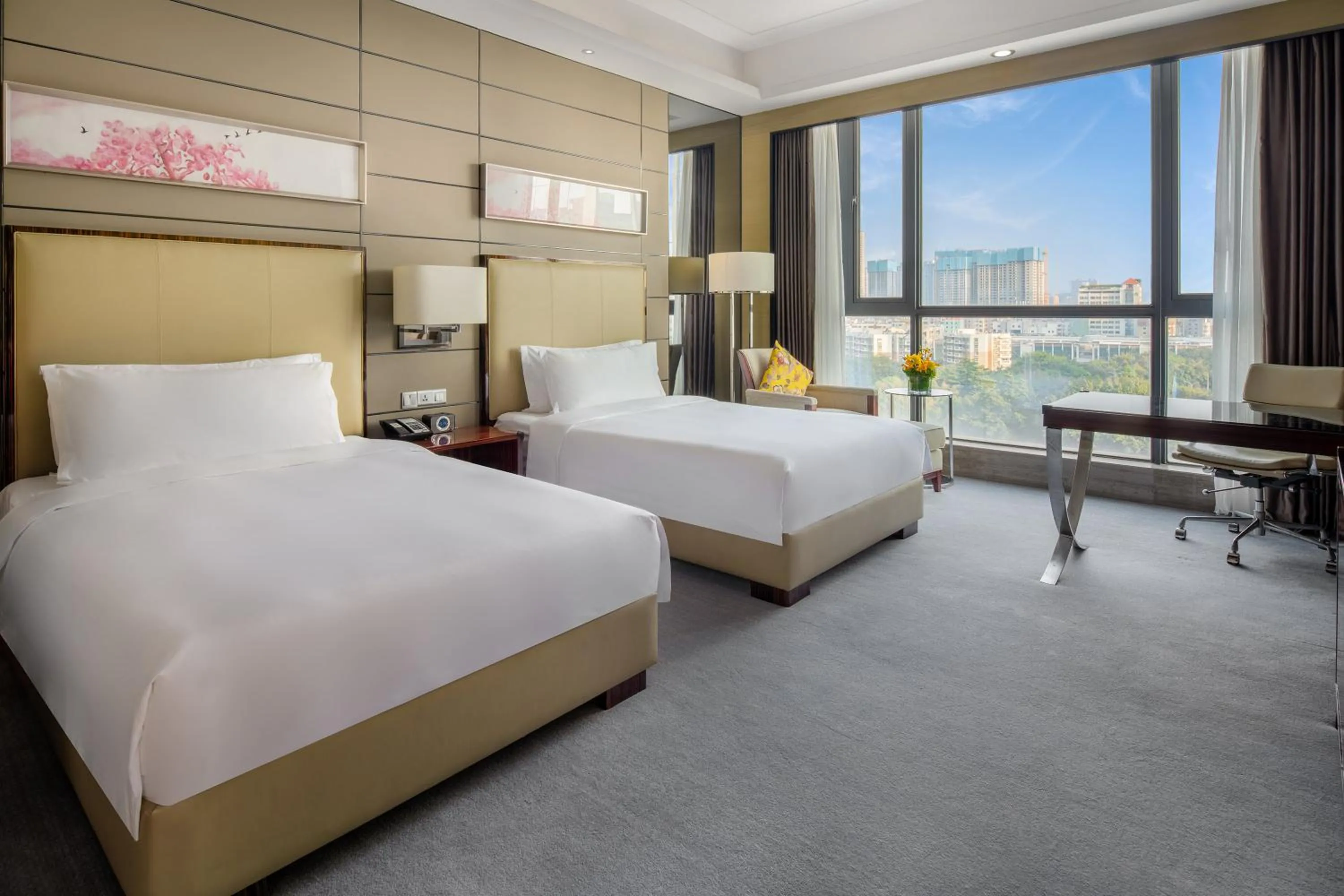 Photo of the whole room, Bed in Crowne Plaza Shenzhen Longgang City Centre by IHG