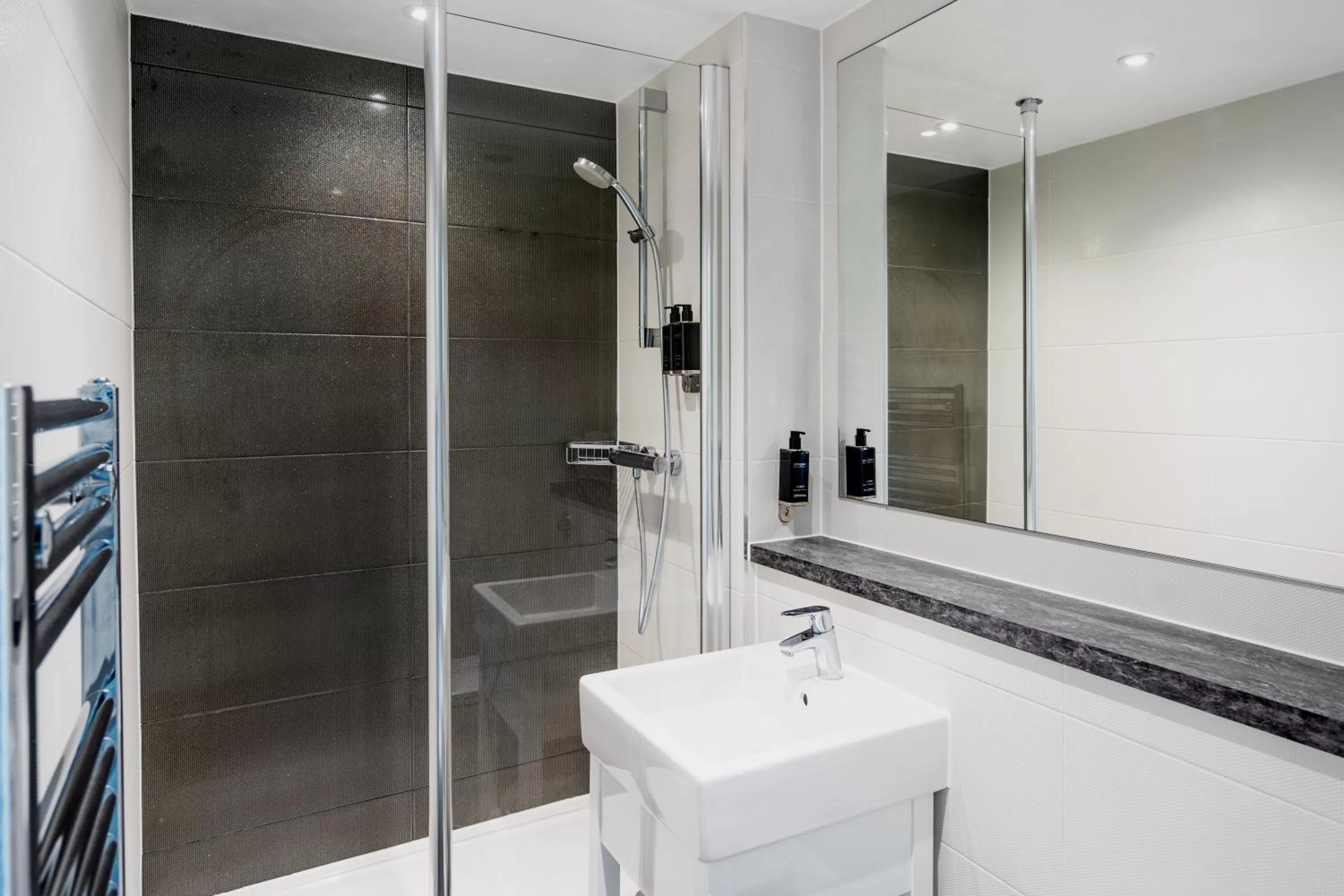 Shower in Bromley Court Hotel London