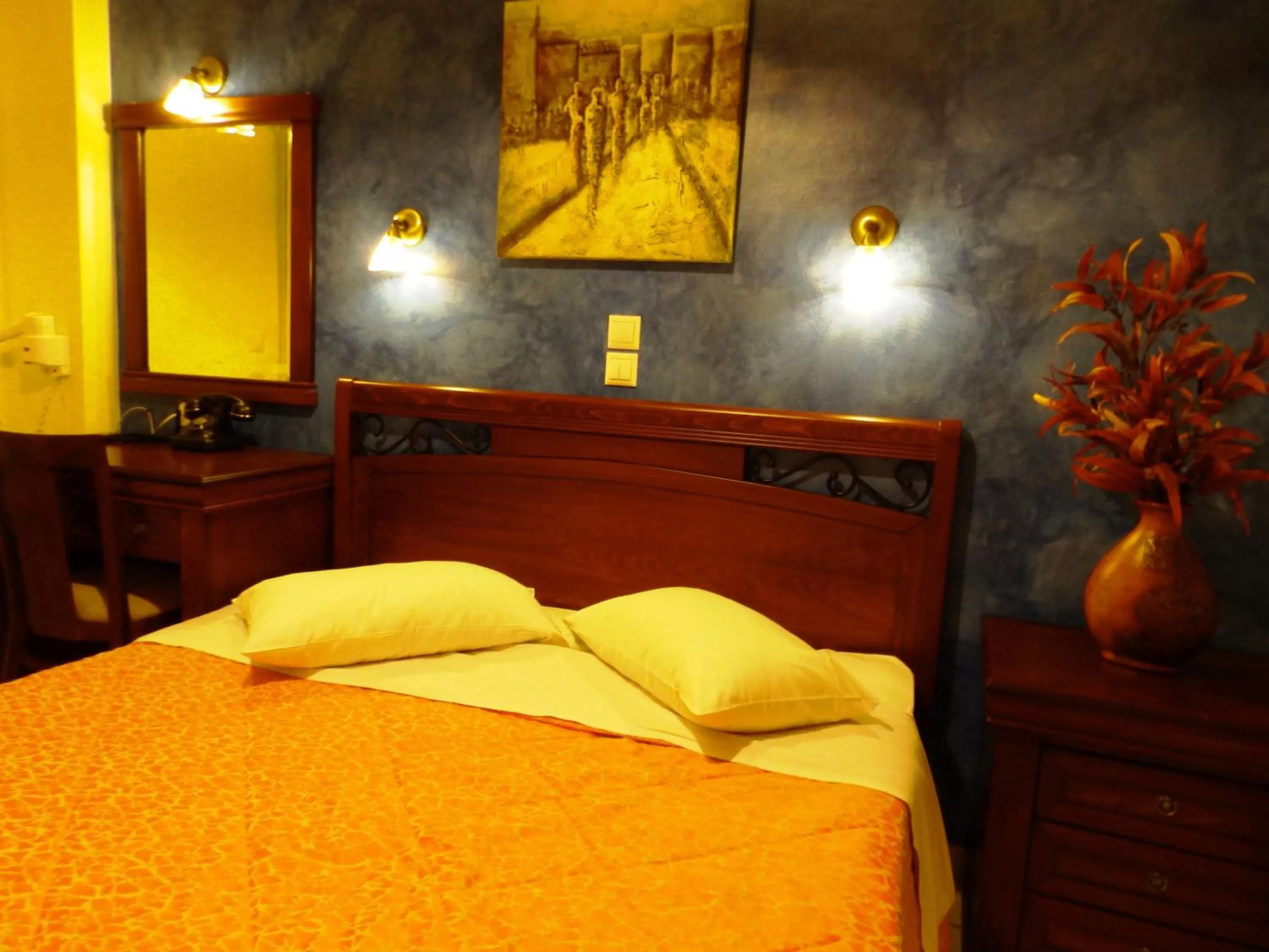 Bed in Pergamos Hotel