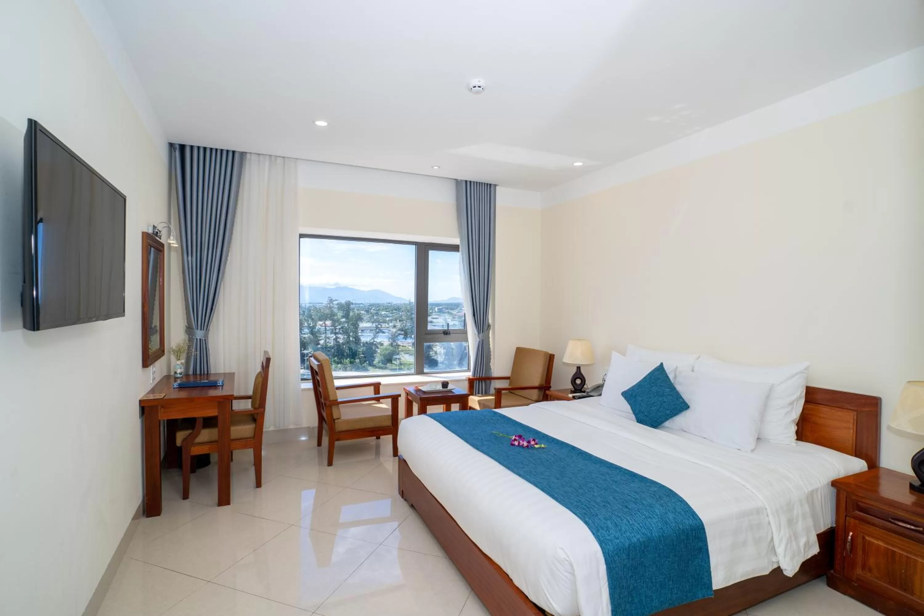 View (from property/room), Bed in Navy Hotel Cam Ranh