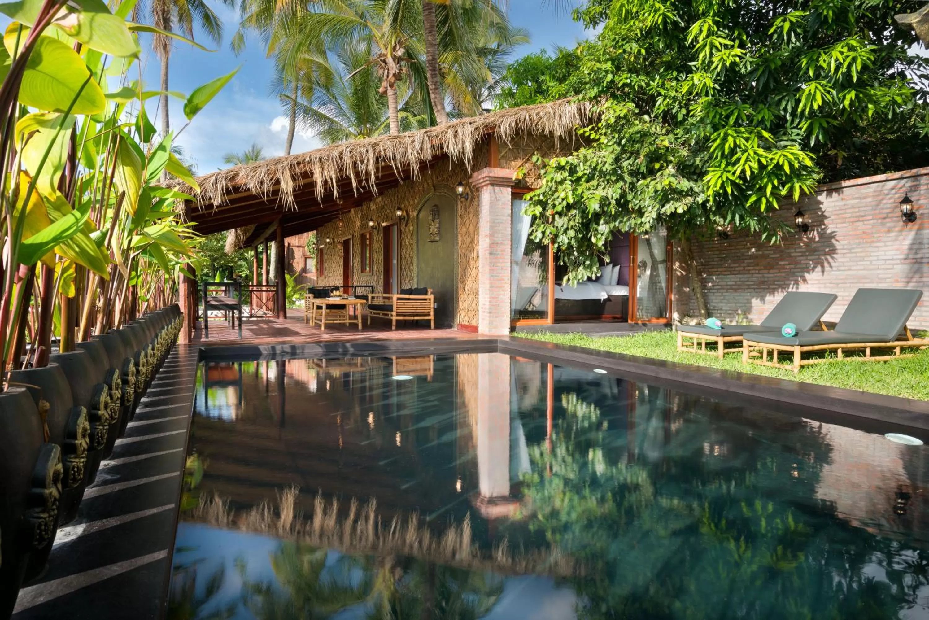 Patio in Authentic Khmer Village Resort