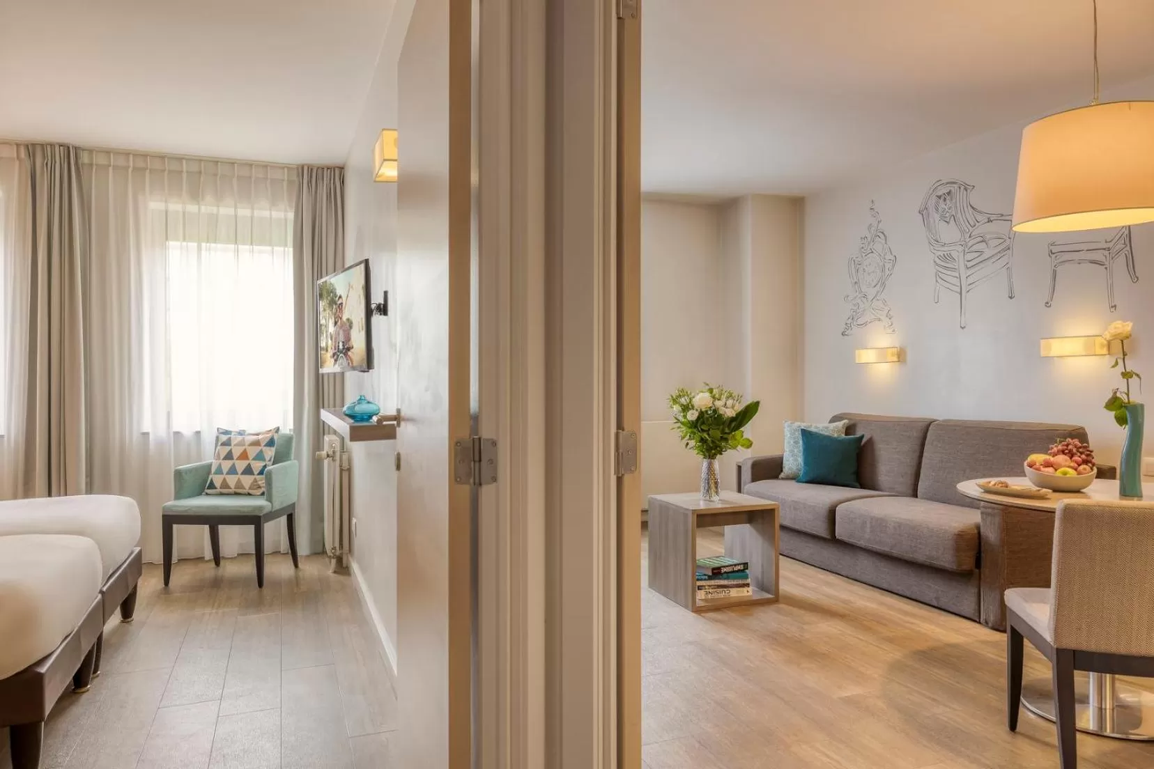 Bed in Citadines Toison d'Or Brussels