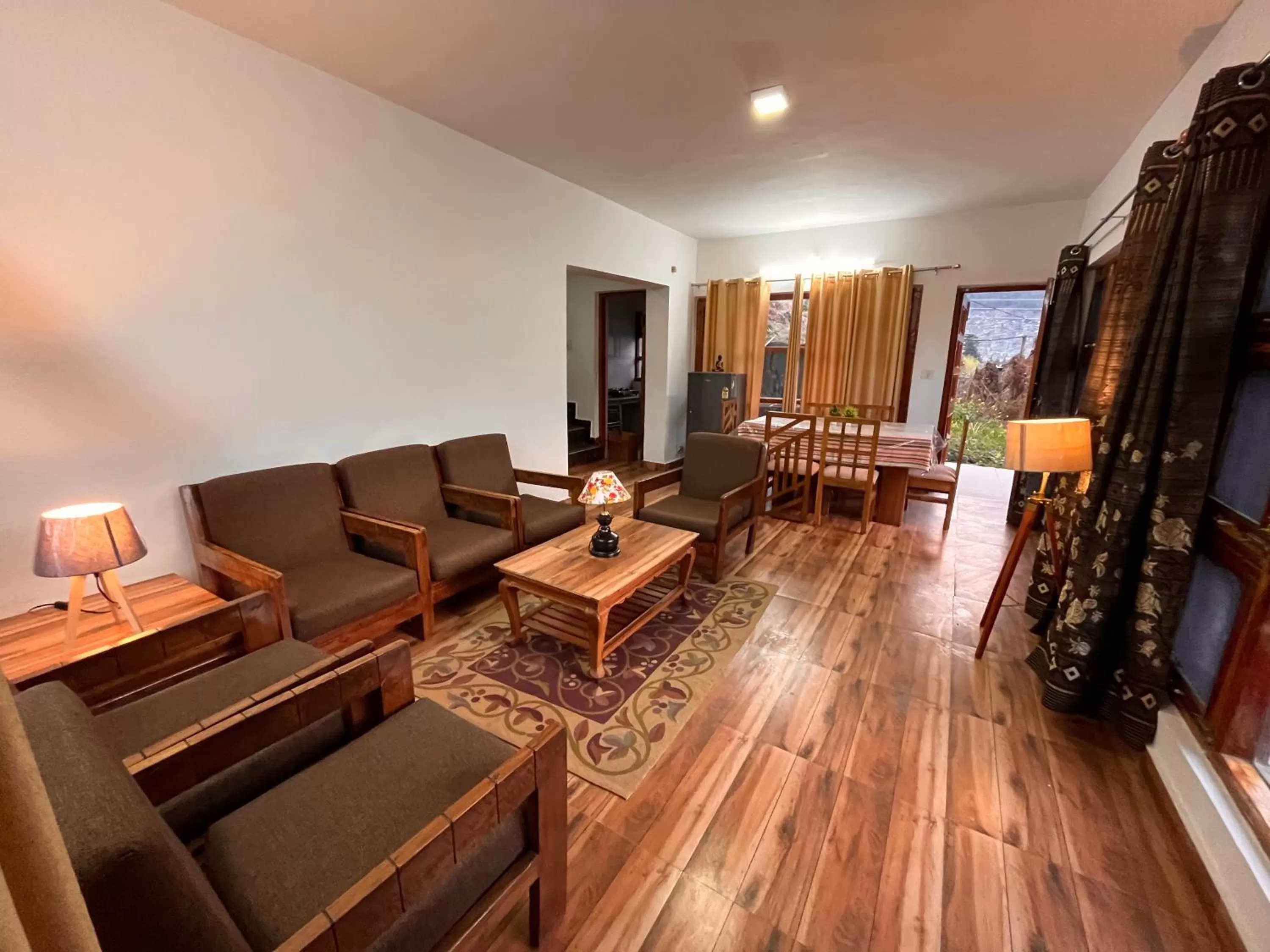 Seating Area in Himalayan Nomad Cottage, Manali