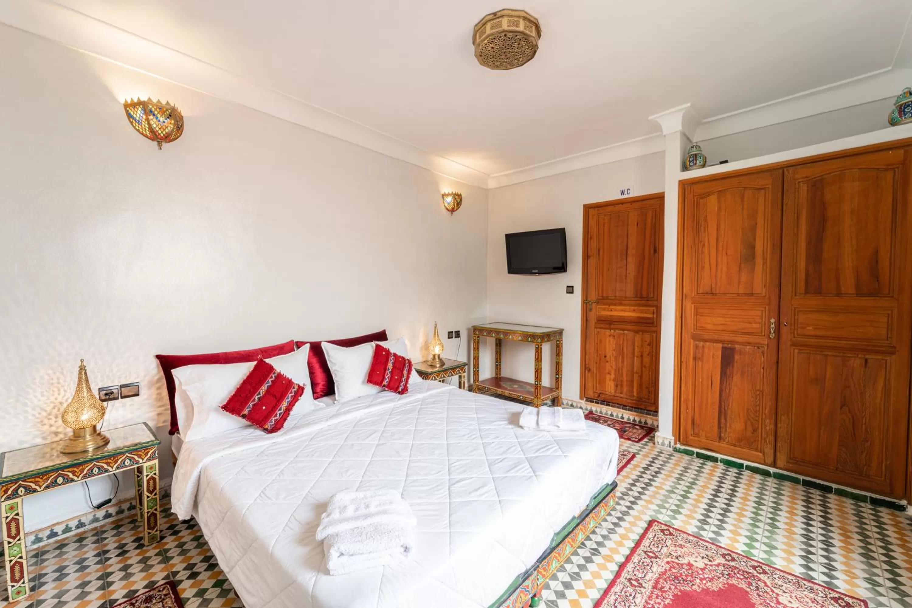 View (from property/room), Bed in Riad Taj Salma