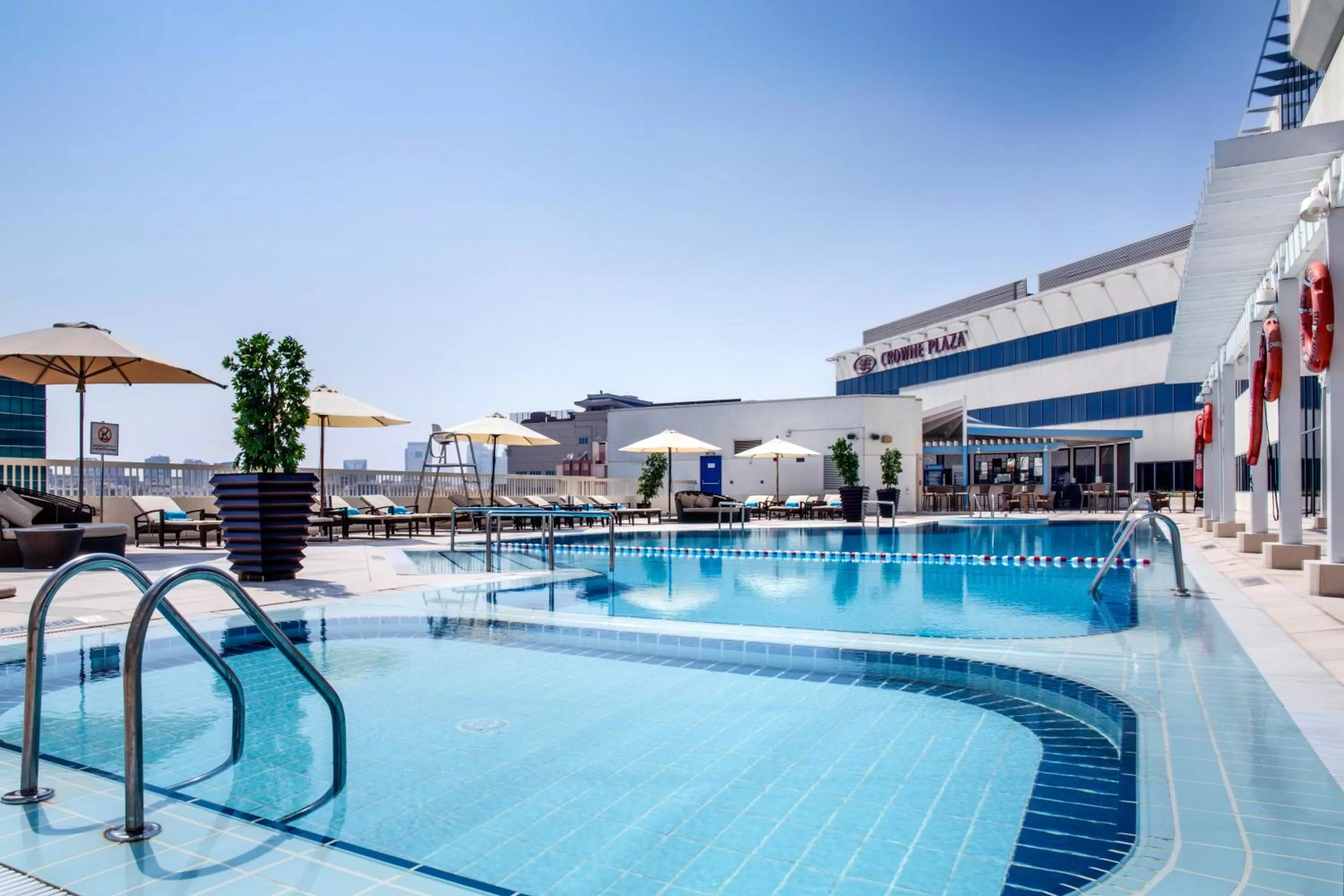 Pool view in Crowne Plaza Dubai Deira by IHG