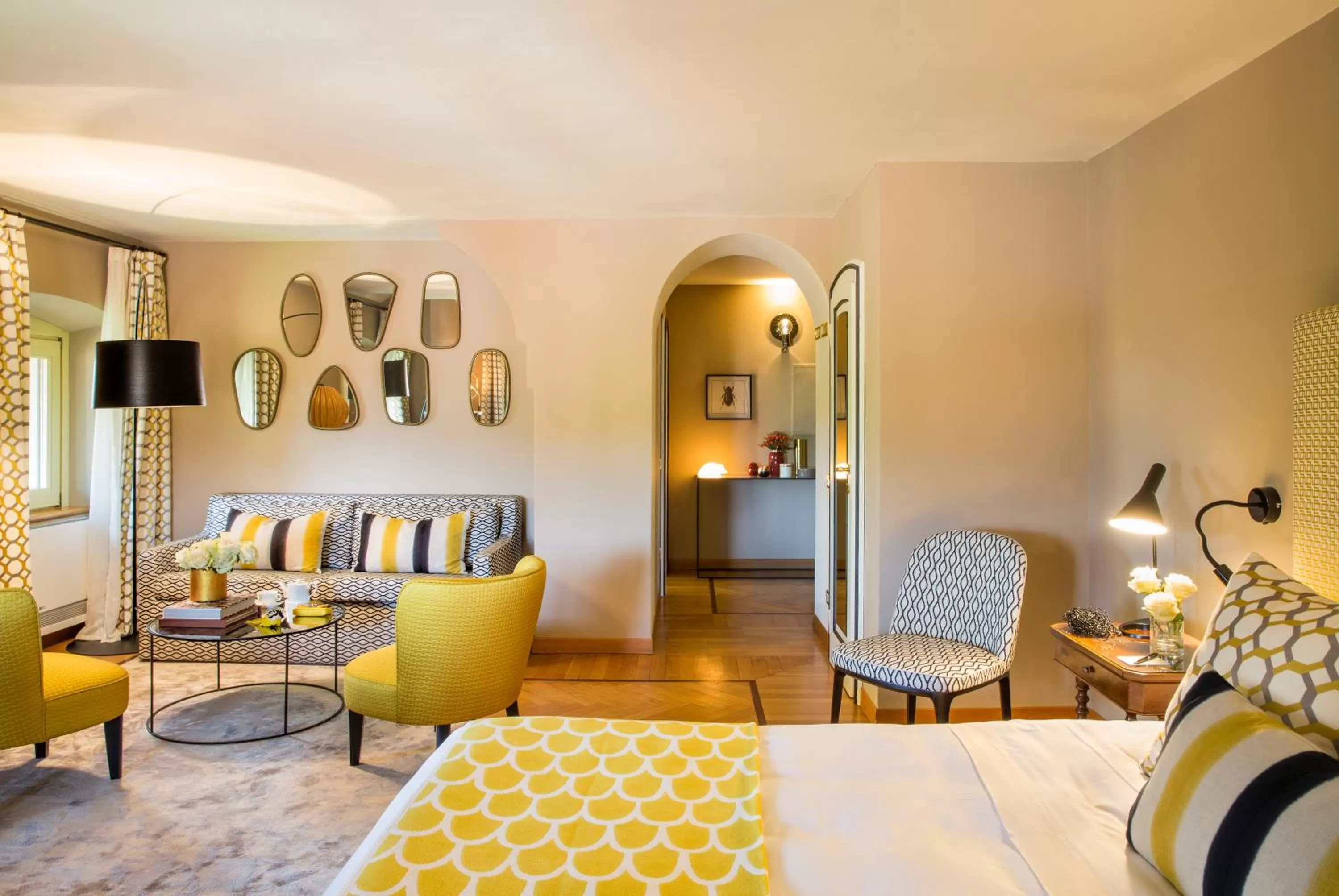 Seating area, Bed in L'Albereta Relais & Chateaux