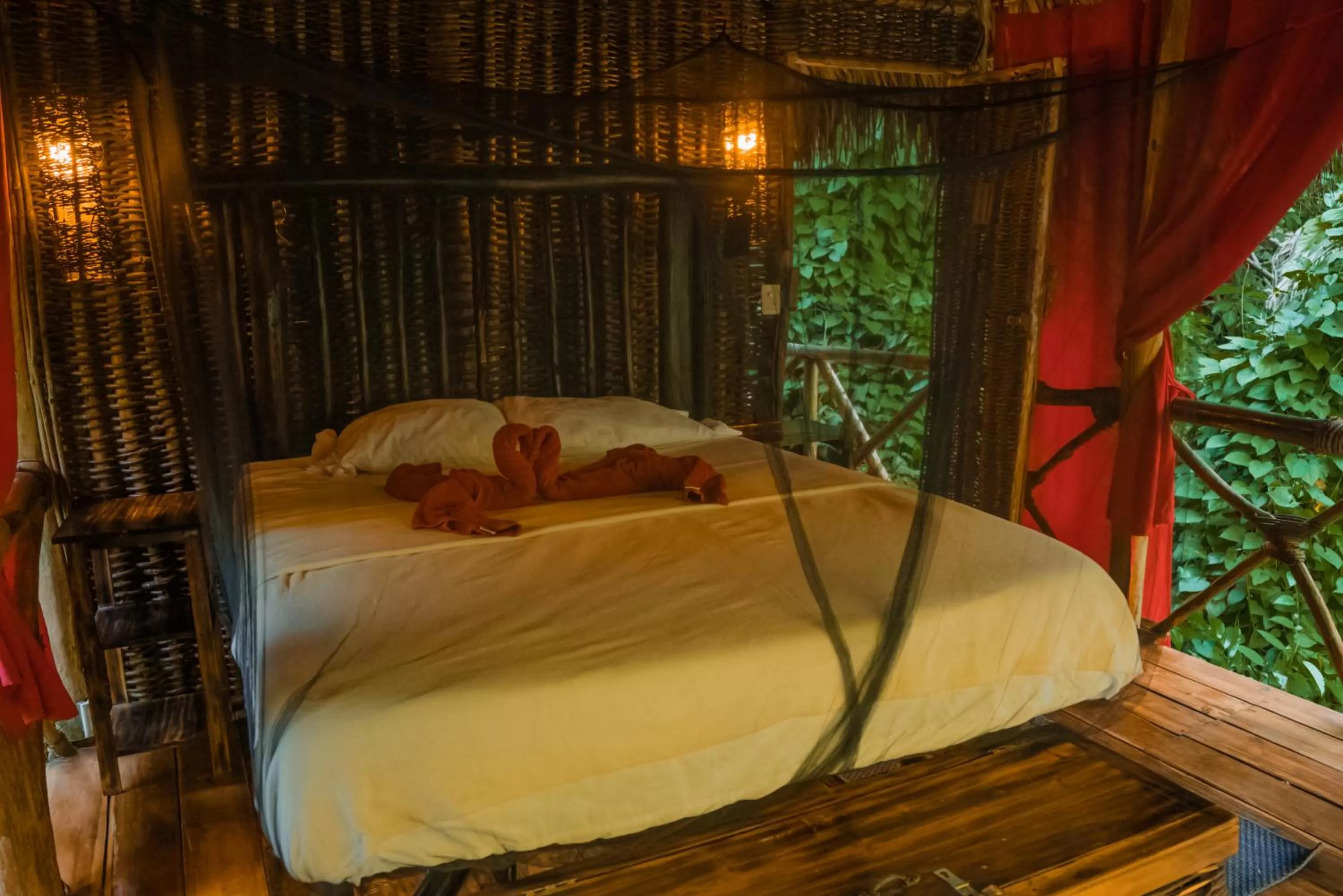 Bedroom, Bed in Dominican Tree House Village