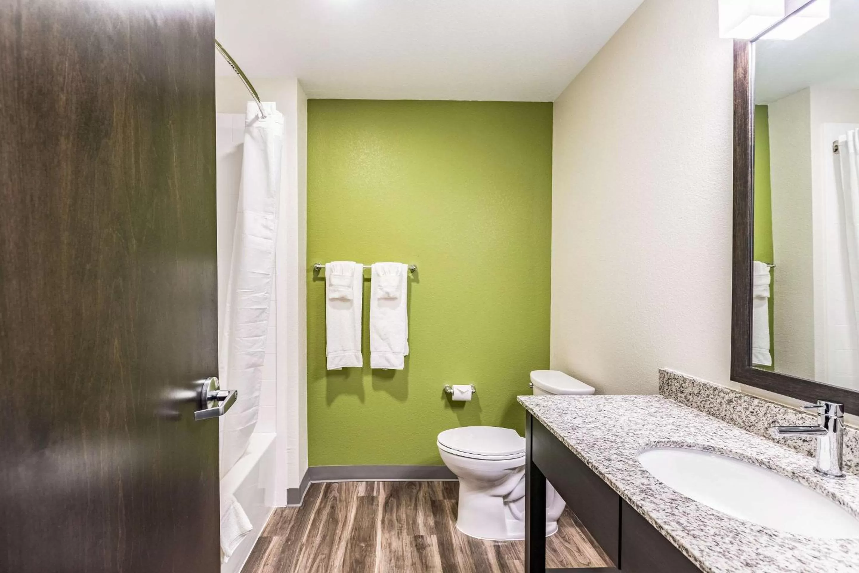 Bathroom in Sleep Inn & Suites Mt Hope near Auction & Event Center