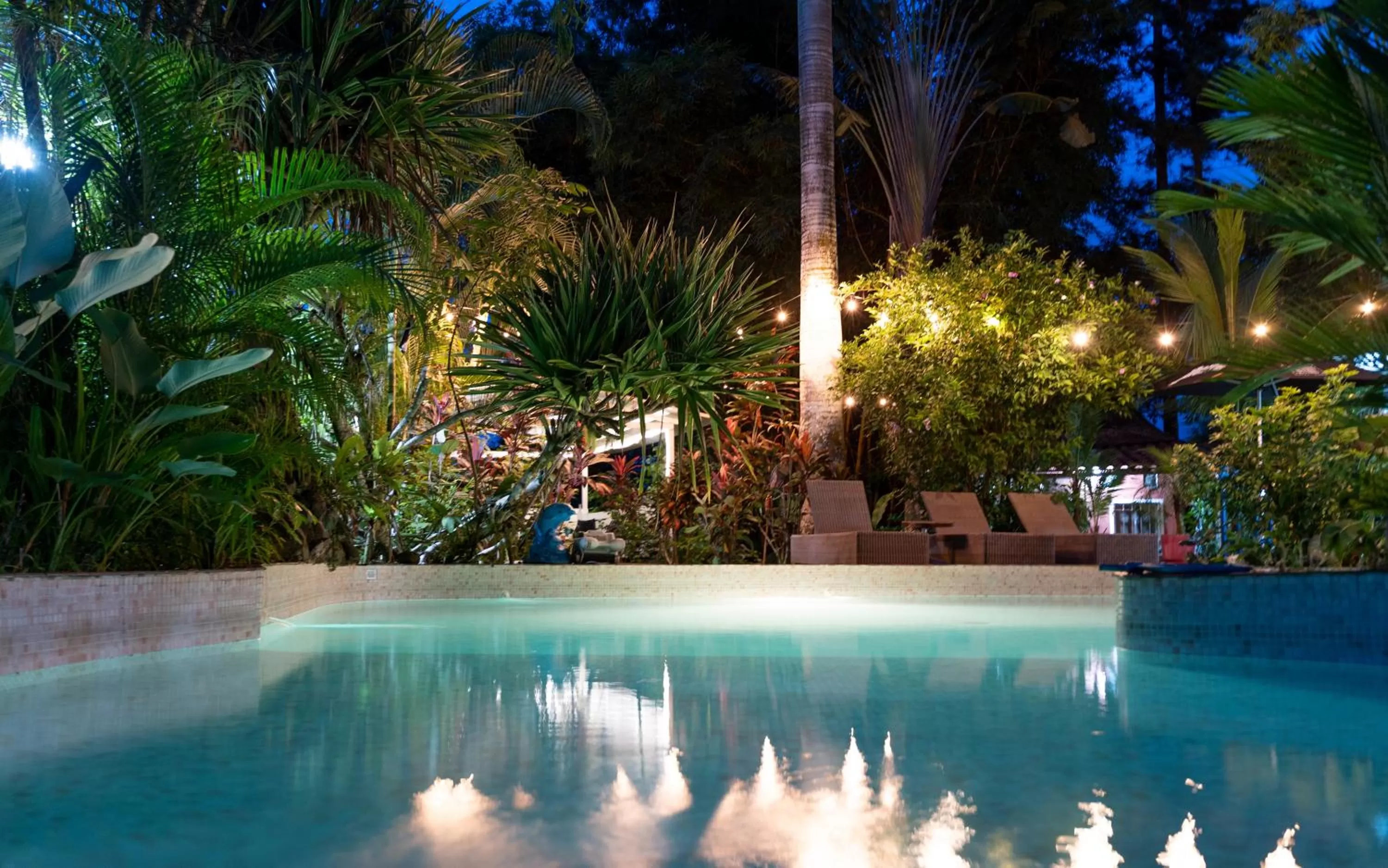 Night, Swimming Pool in Monkey Lodge Panama