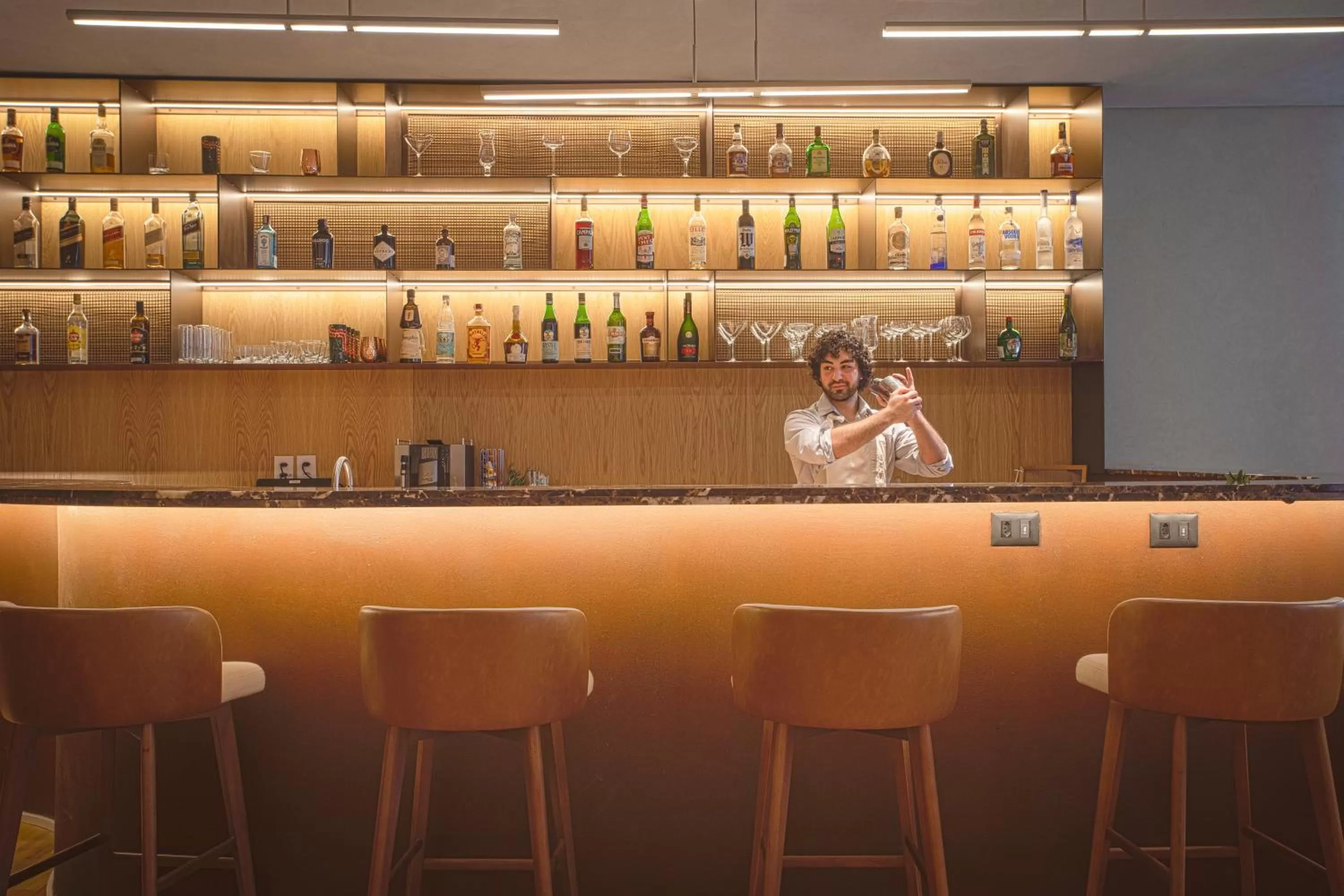 Lounge or bar in QOYA Hotel Curitiba, Curio Collection by Hilton