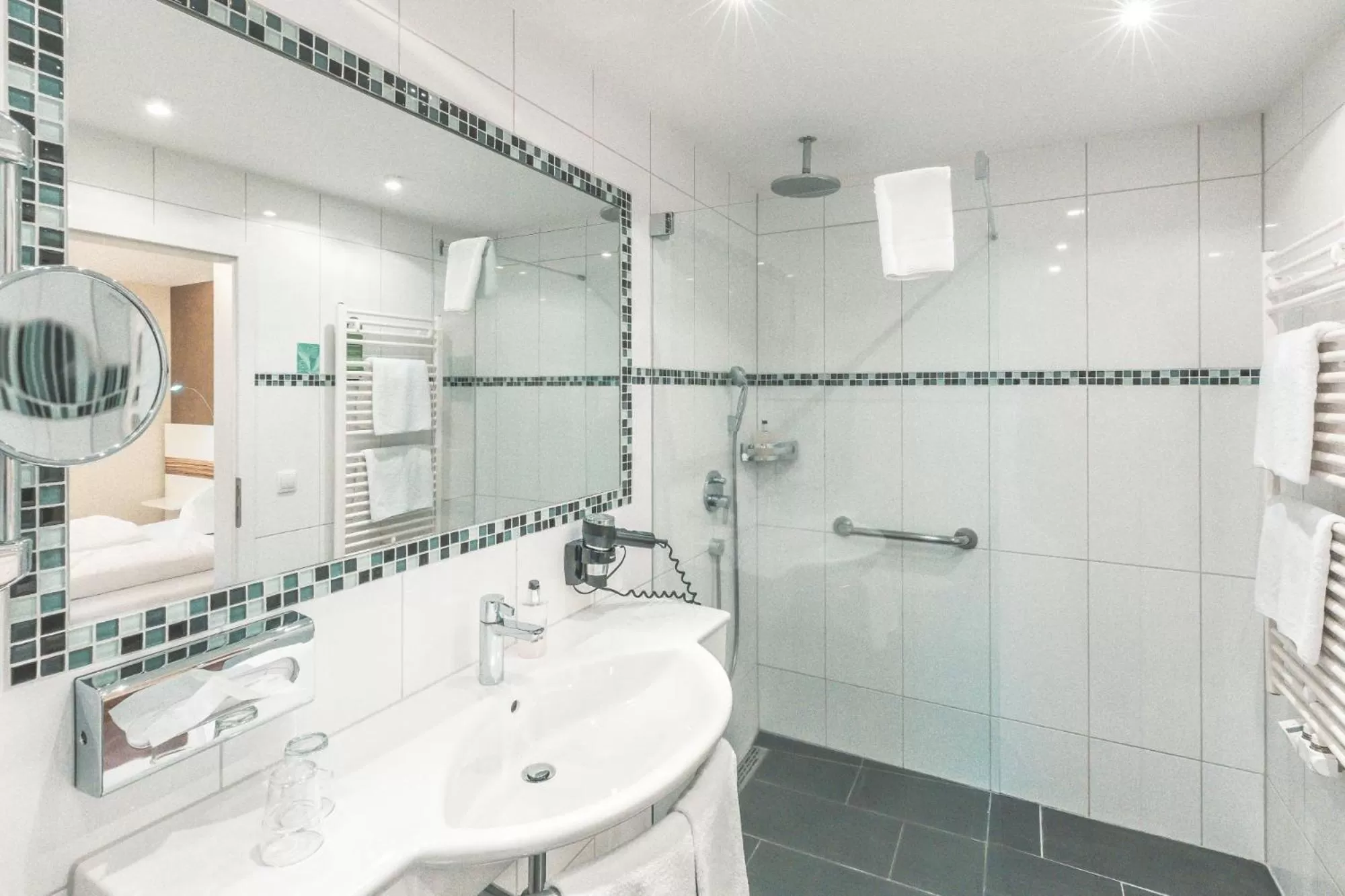 Shower, Bathroom in Wohlfühlhotel Landmann