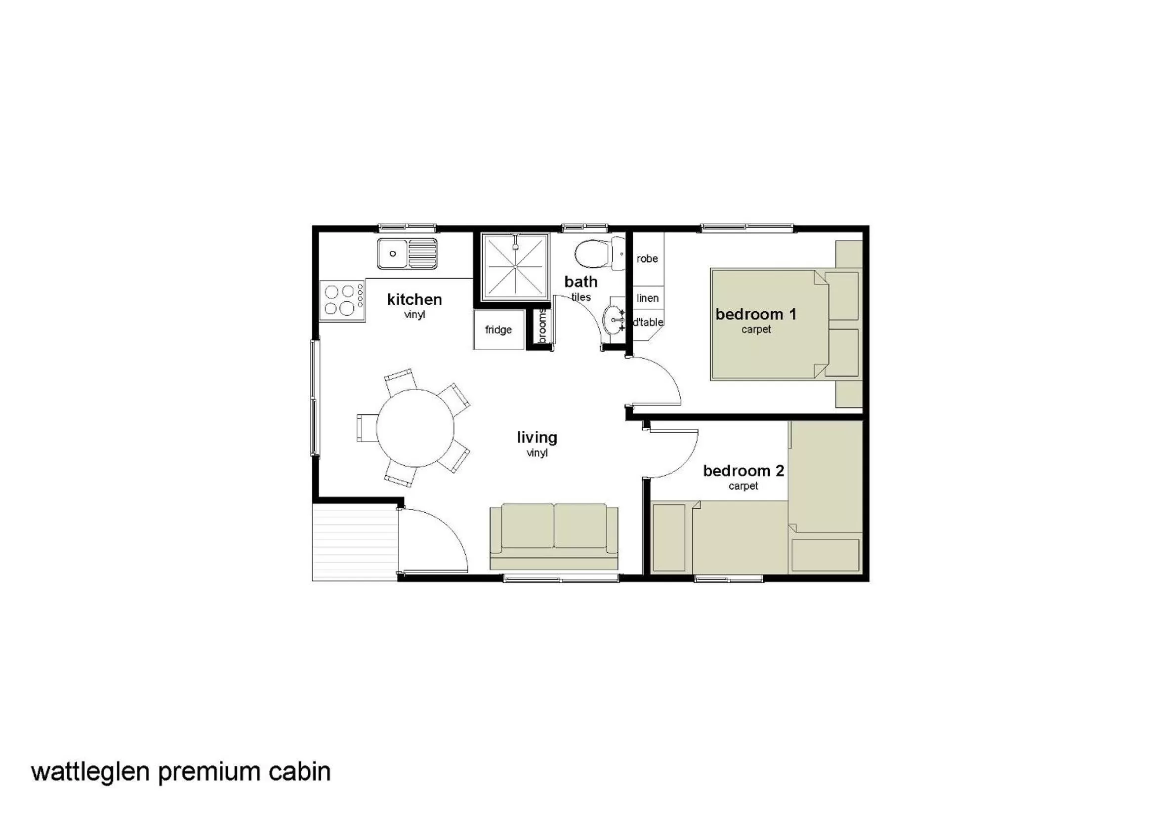 Floor plan in Alivio Tourist Park Canberra