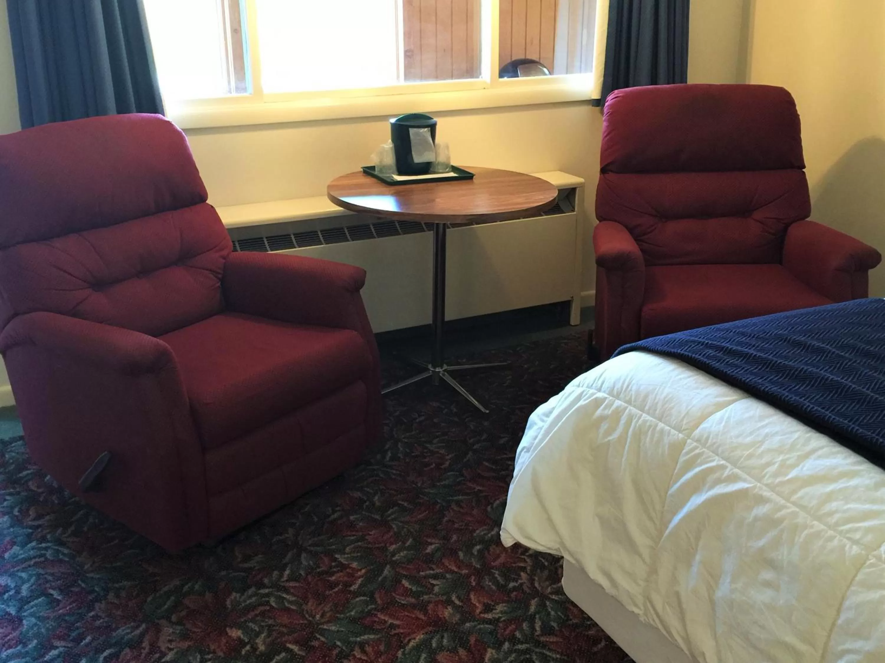 Seating area, Bed in Cedar Motor Inn