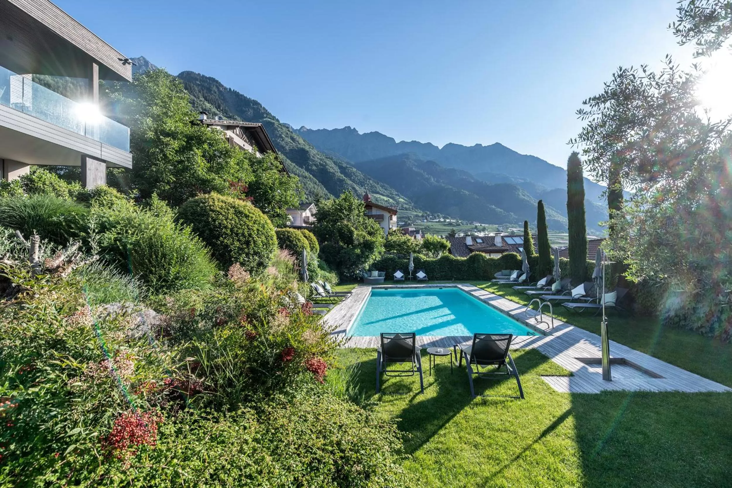 Garden view, Swimming Pool in Mair Am Ort Living Hotel B&B