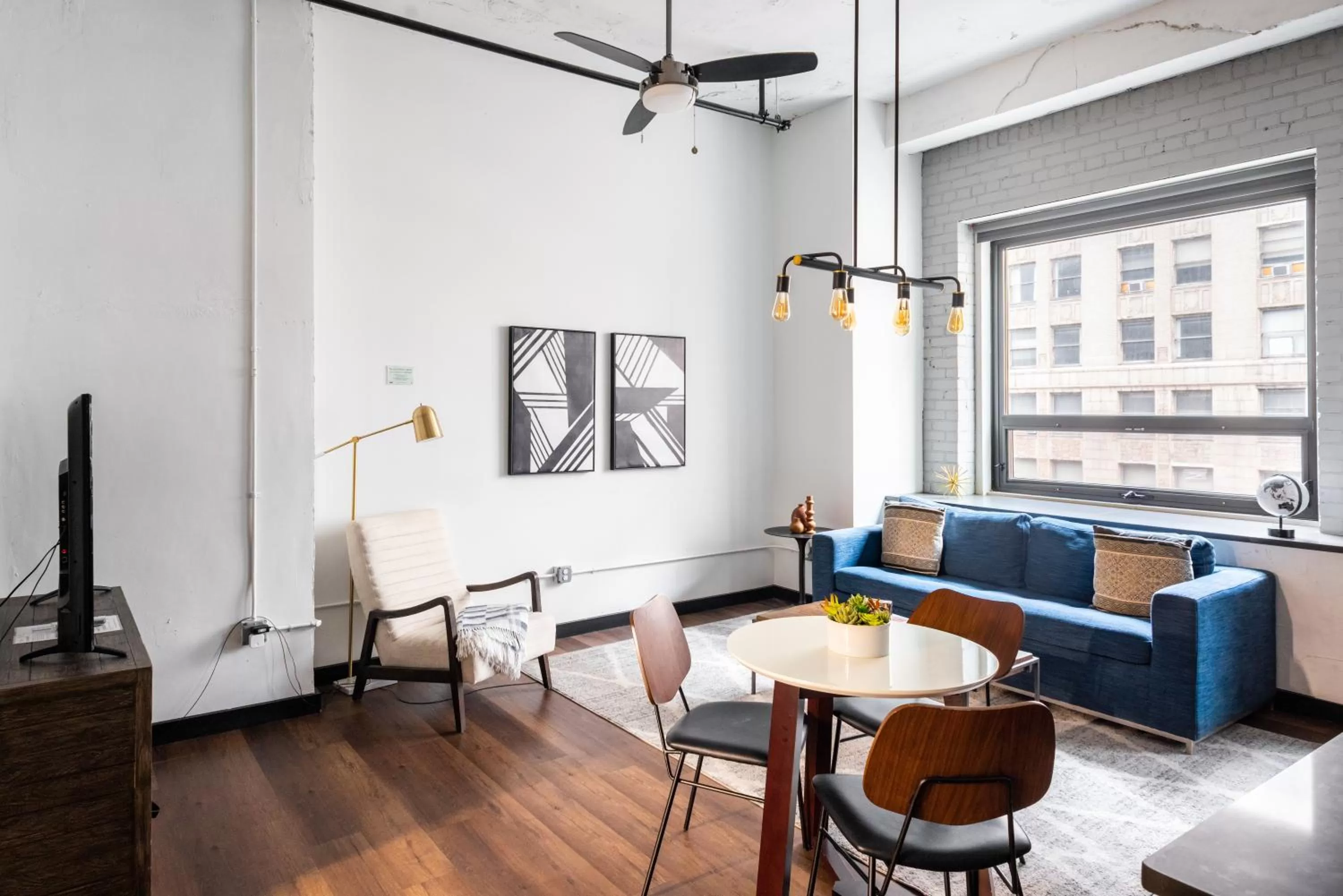 Living room in Mint House Detroit - Times Square