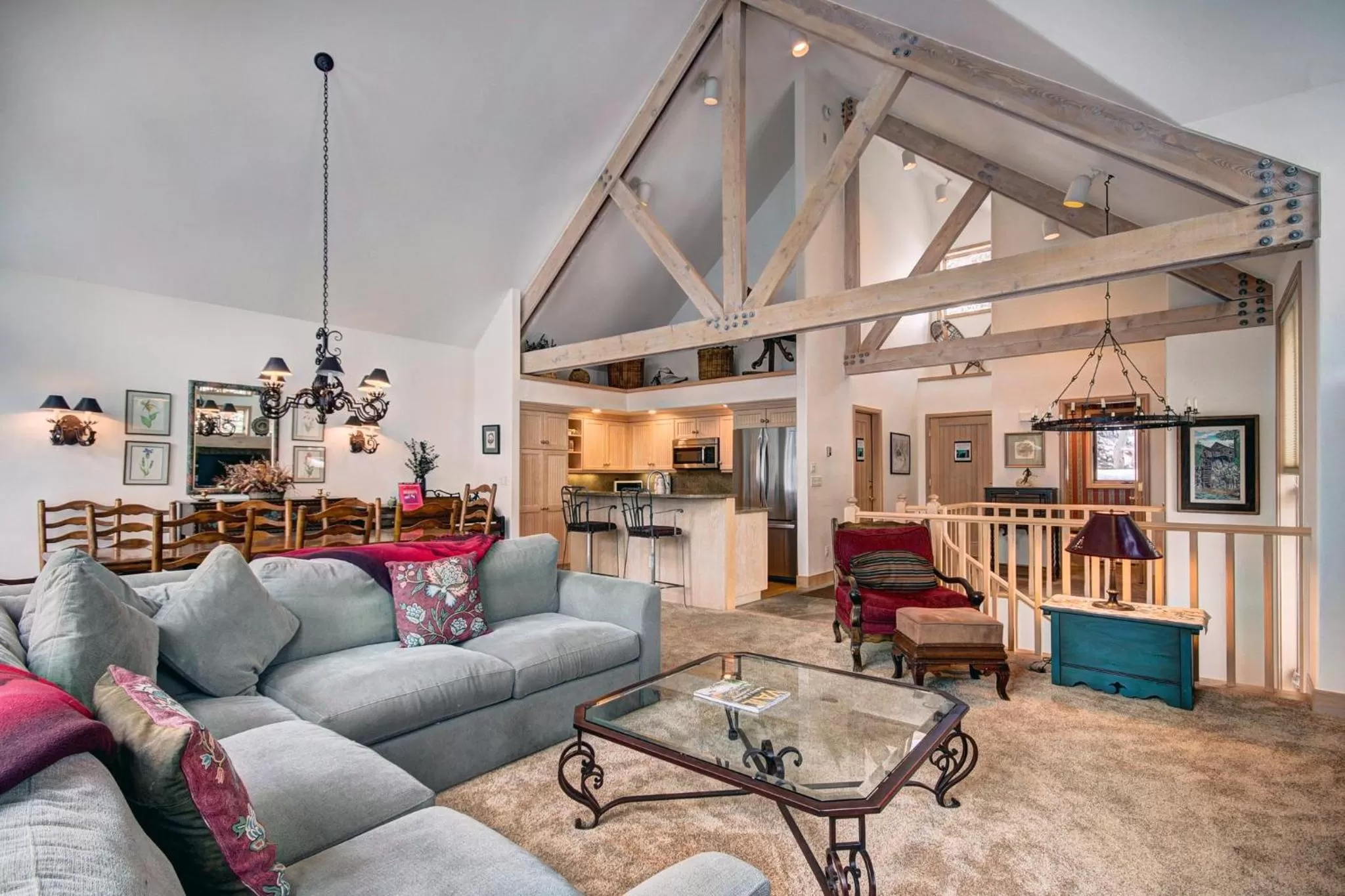 Living room in The Pines Lodge, a RockResort, by Vail Resorts