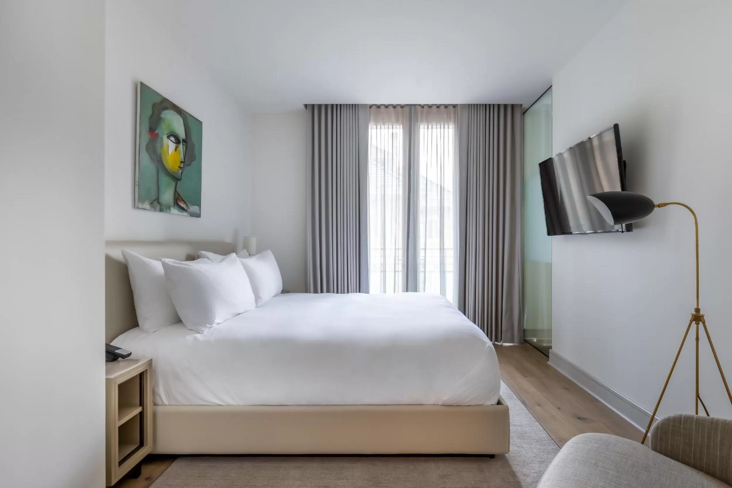 Bed in La Colombe d'Or Hotel