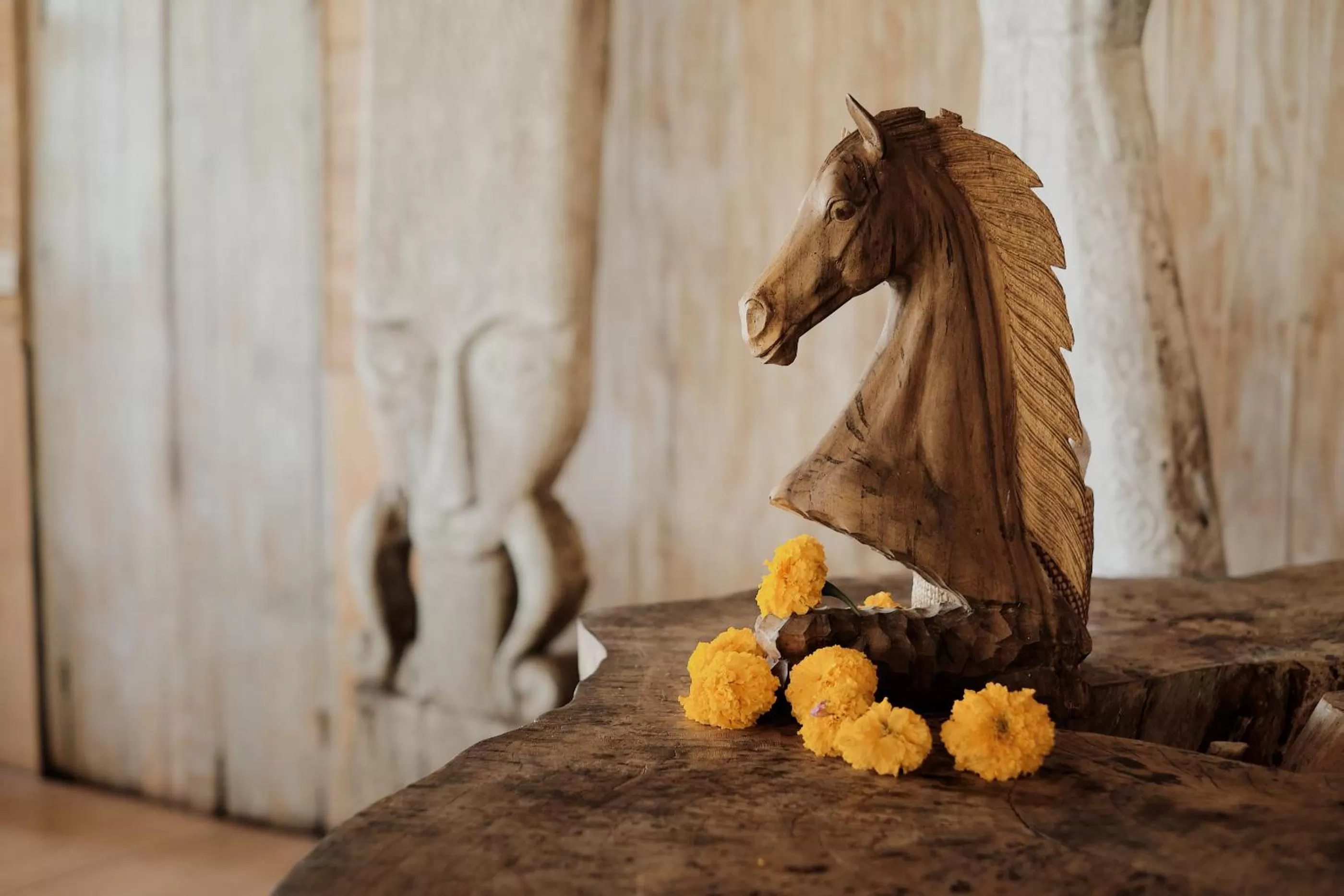 Decorative detail in Joglo Organik Guesthouse