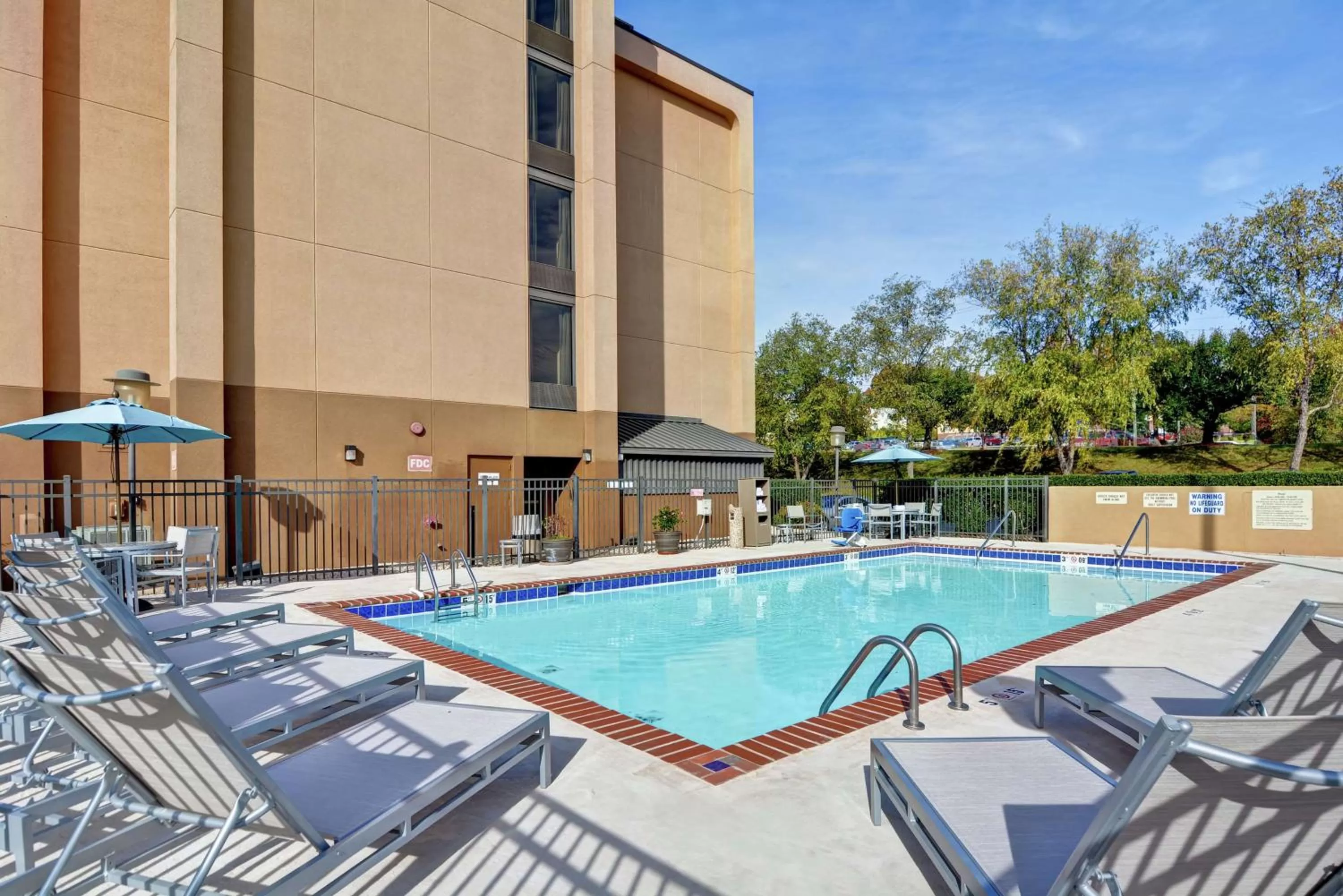 Pool view in Hampton Inn Charlotte-Gastonia