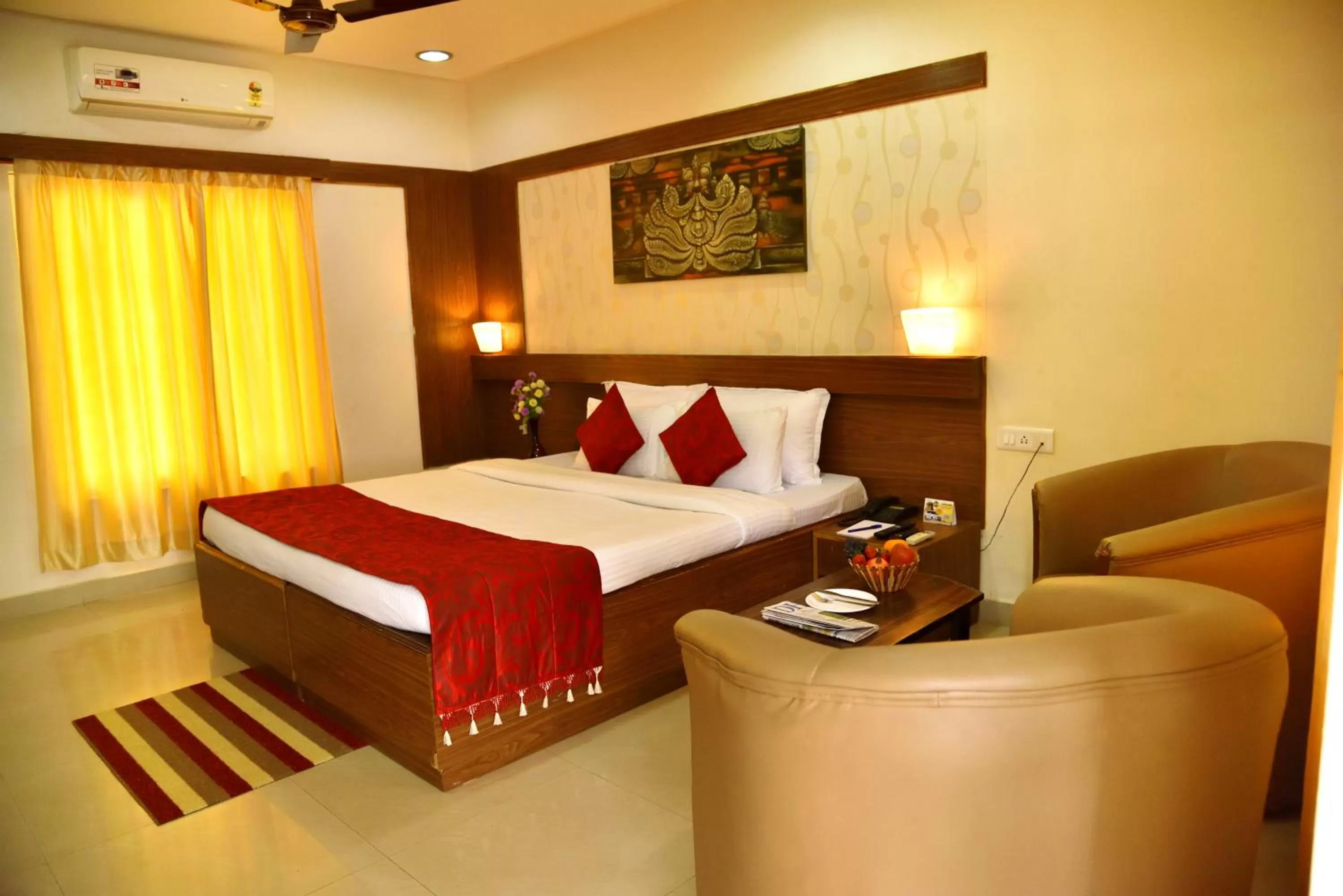 Bed in KSTDC Hotel Mayura Bhuvaneshwari Kamalapur