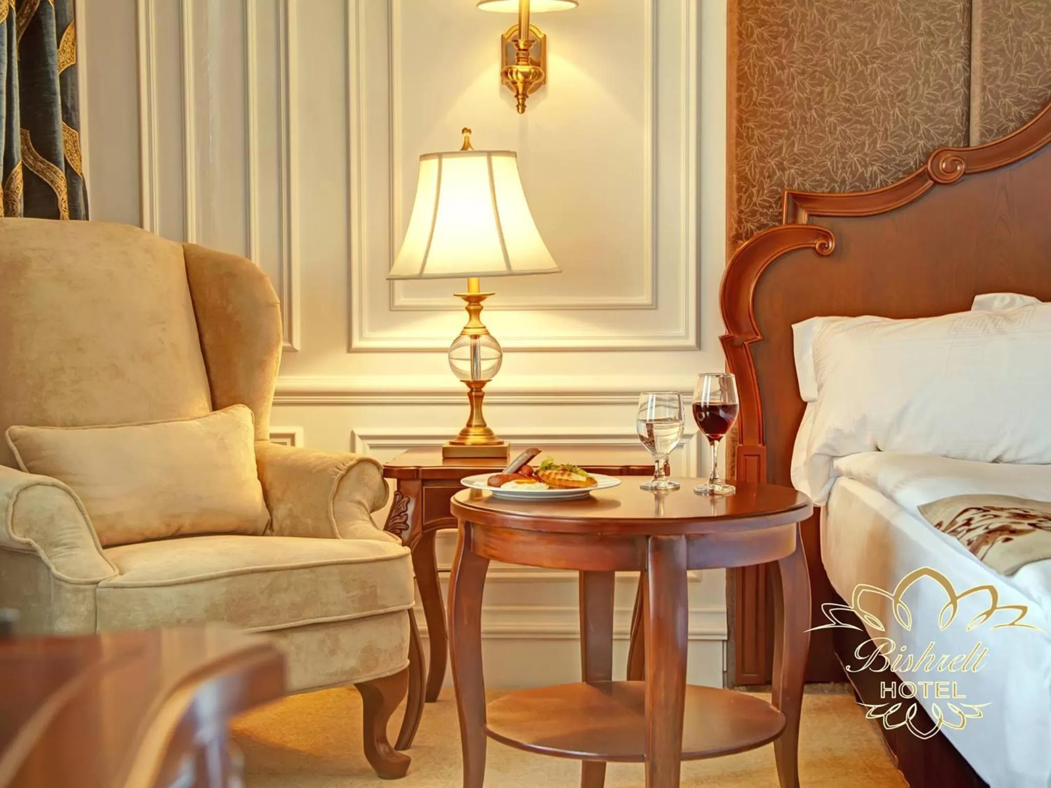 Decorative detail, Bed in Bishrelt Hotel