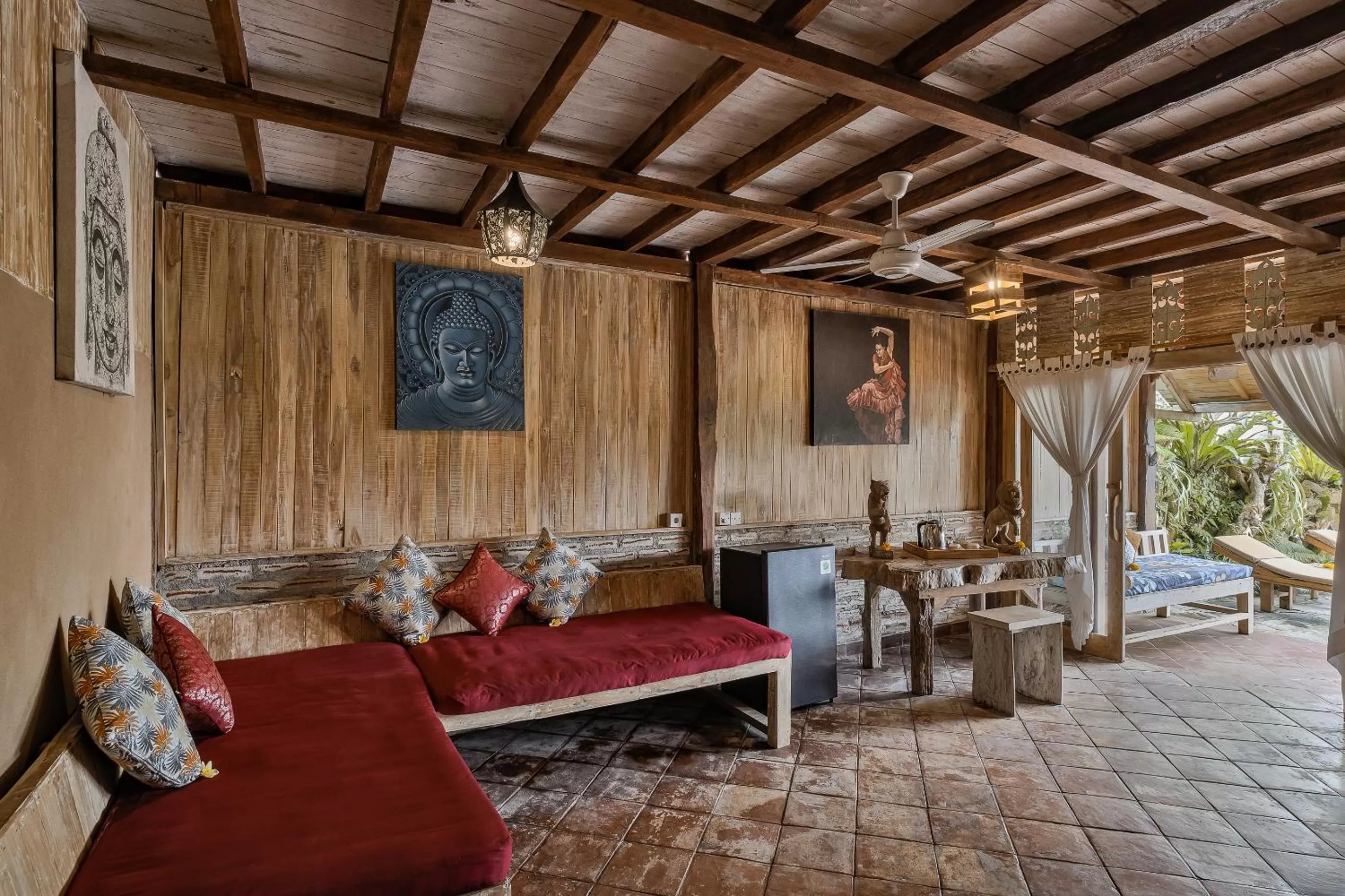 Living room in Joglo Organik Guesthouse