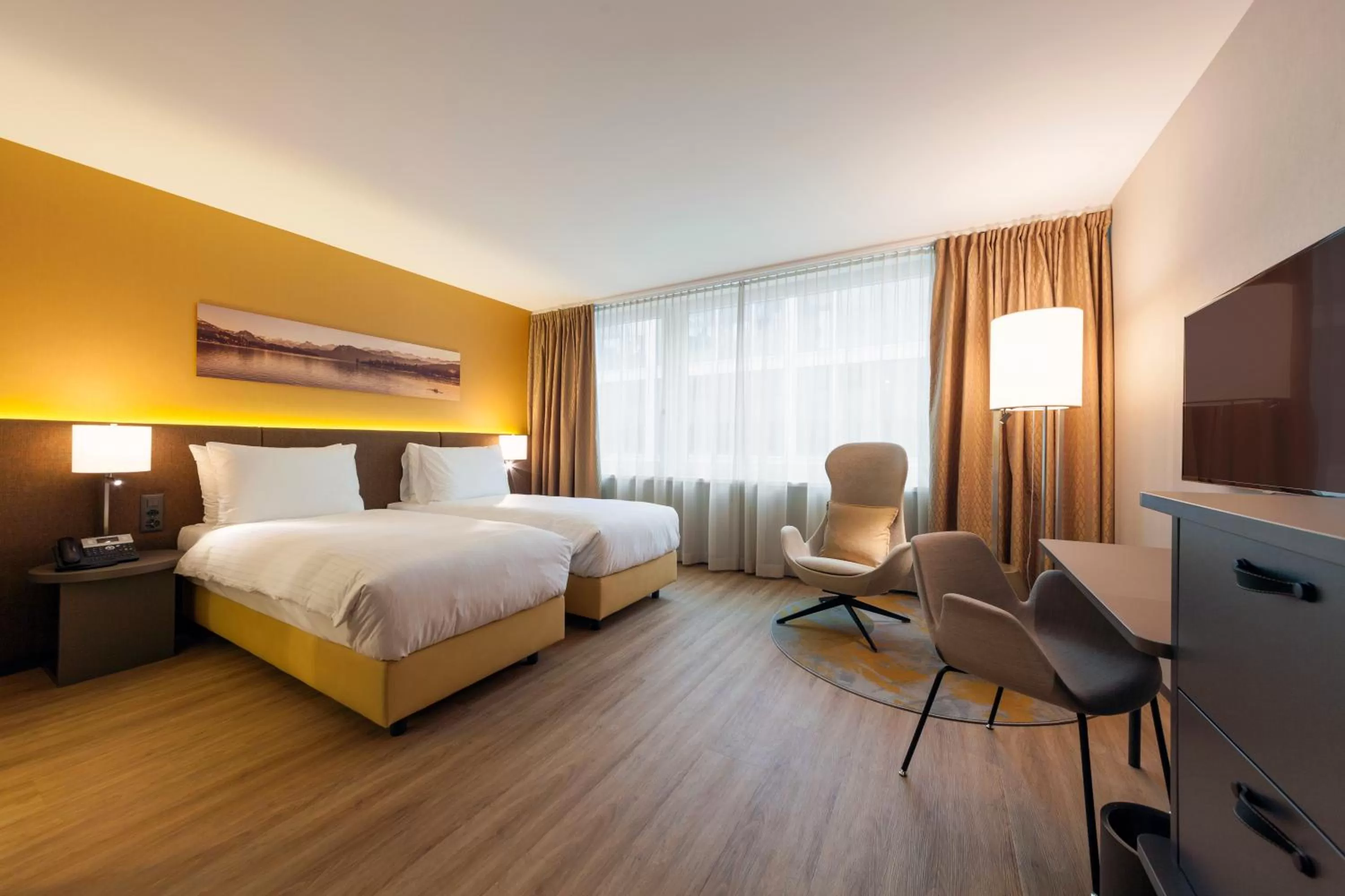 Photo of the whole room, Bed in Radisson Blu Hotel, Lucerne