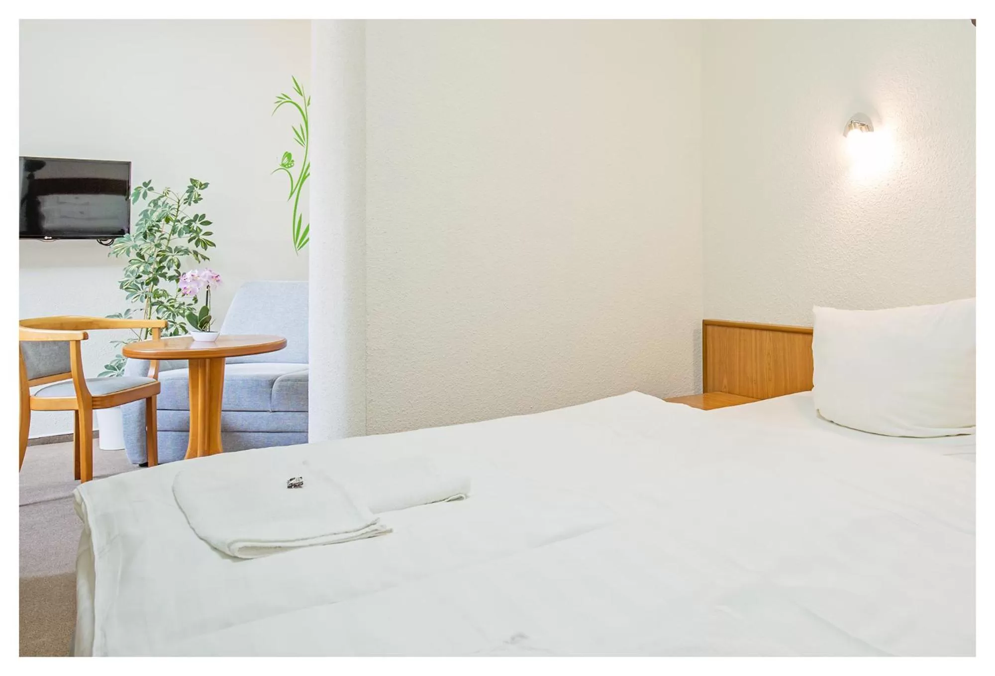 Bed in Hotel Hähnel