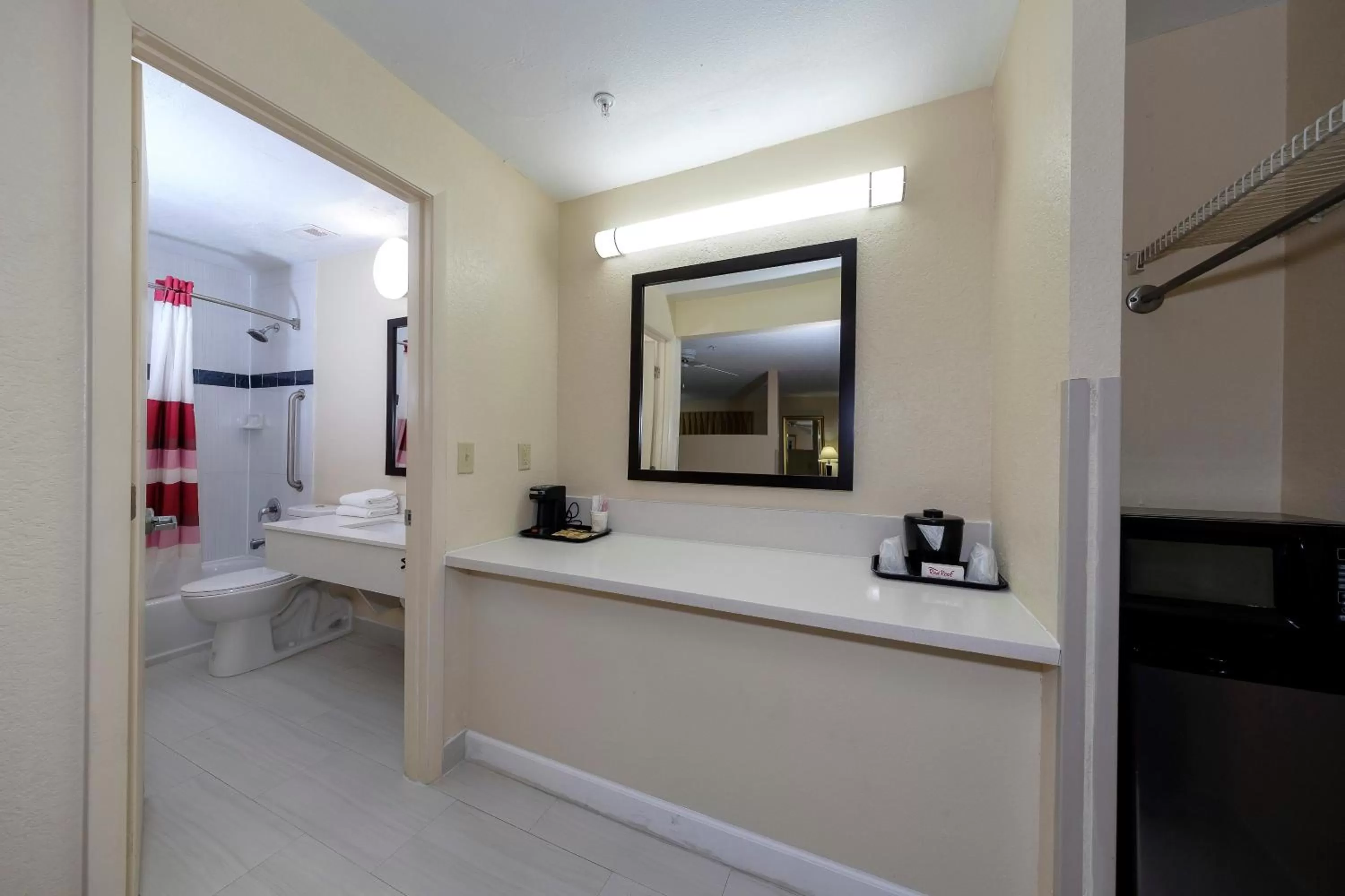 Bathroom, Bed in Red Roof Inn Ellenton - Bradenton NE