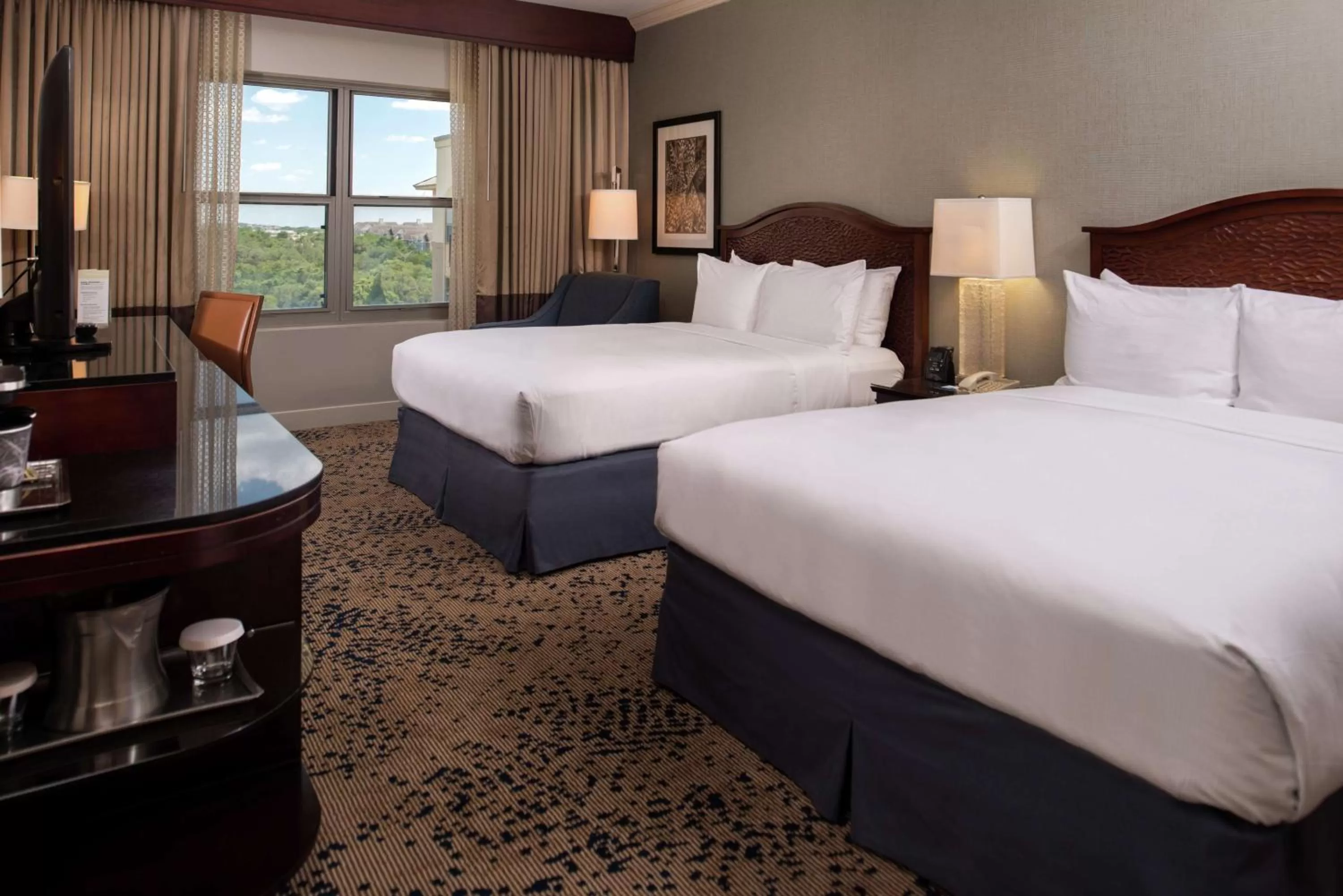 Queen Room with Two Queen Beds with Bath Tub - Hearing Access in Hilton San Antonio Hill Country