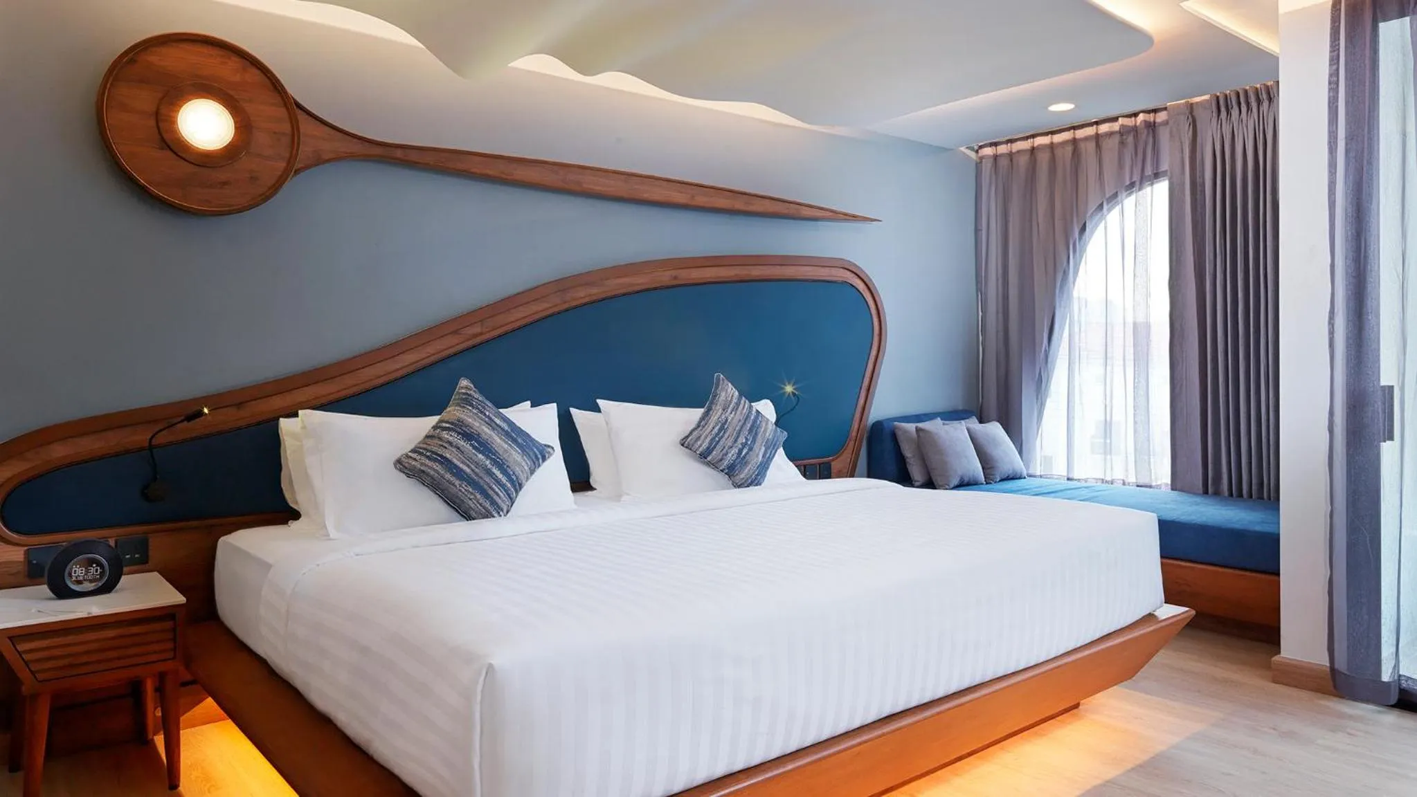 Bedroom, Bed in The Oceanic Sportel Phuket - SHA Extra Plus