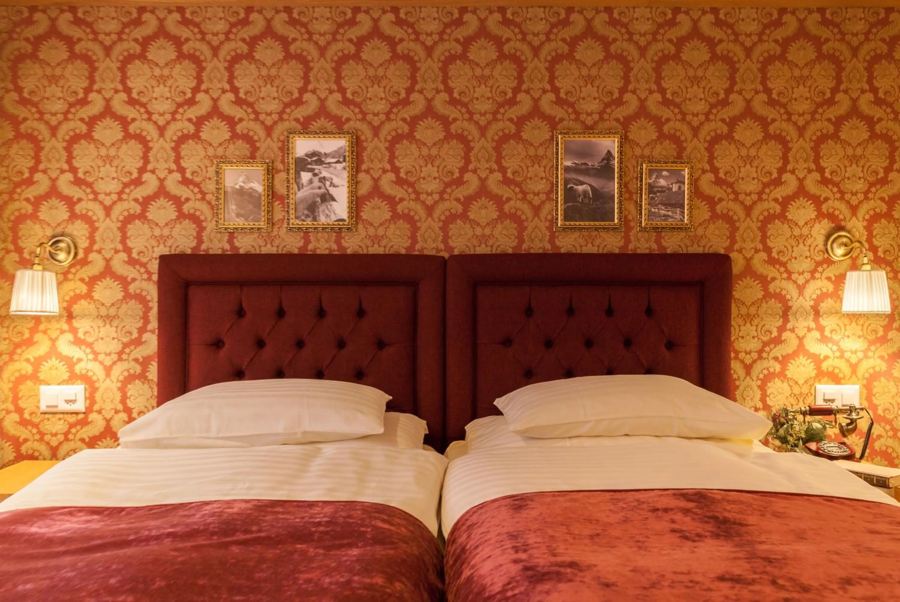 Bed in Hotel Walliserhof Zermatt