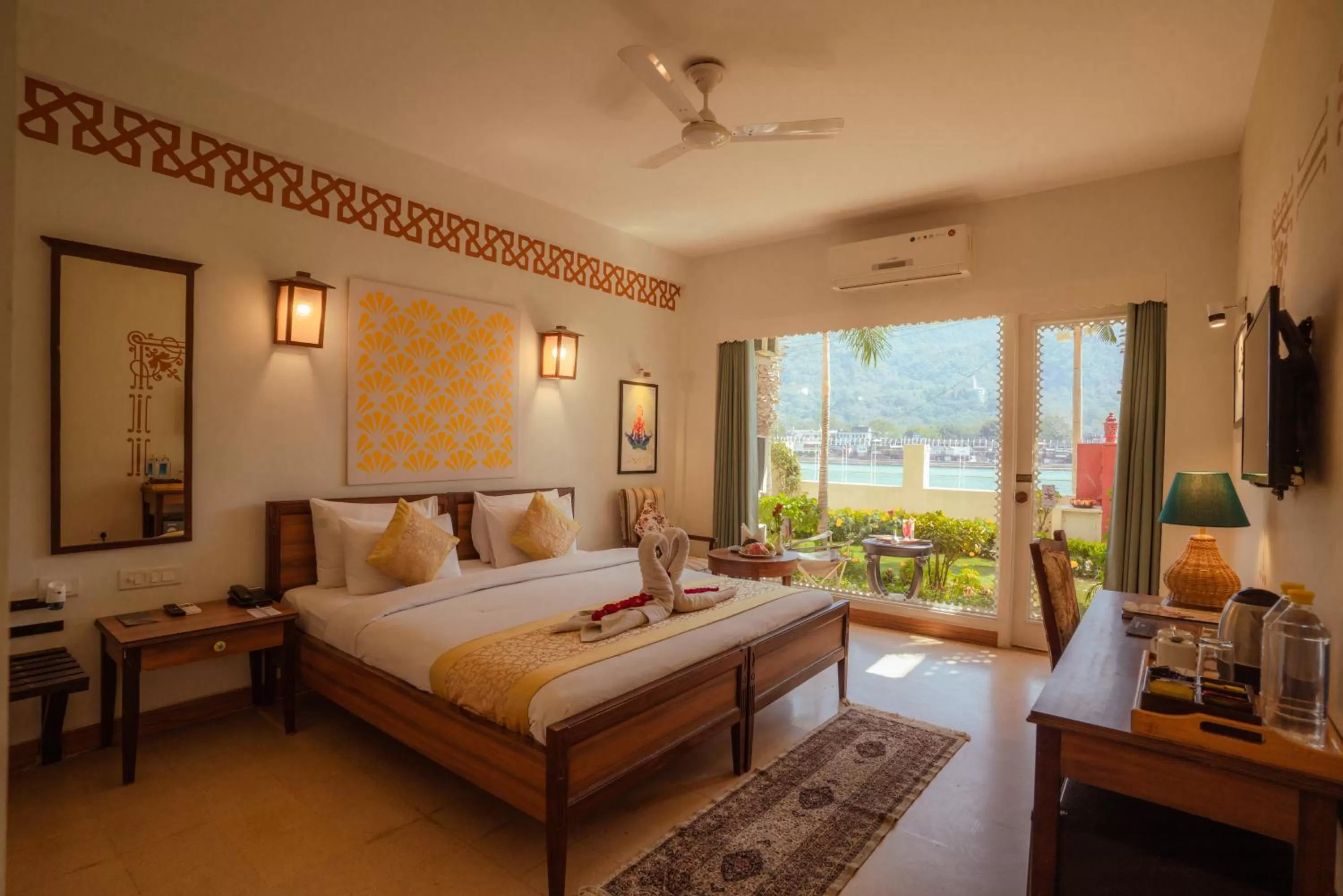 View (from property/room), Bed in Yog Niketan By Sanskriti