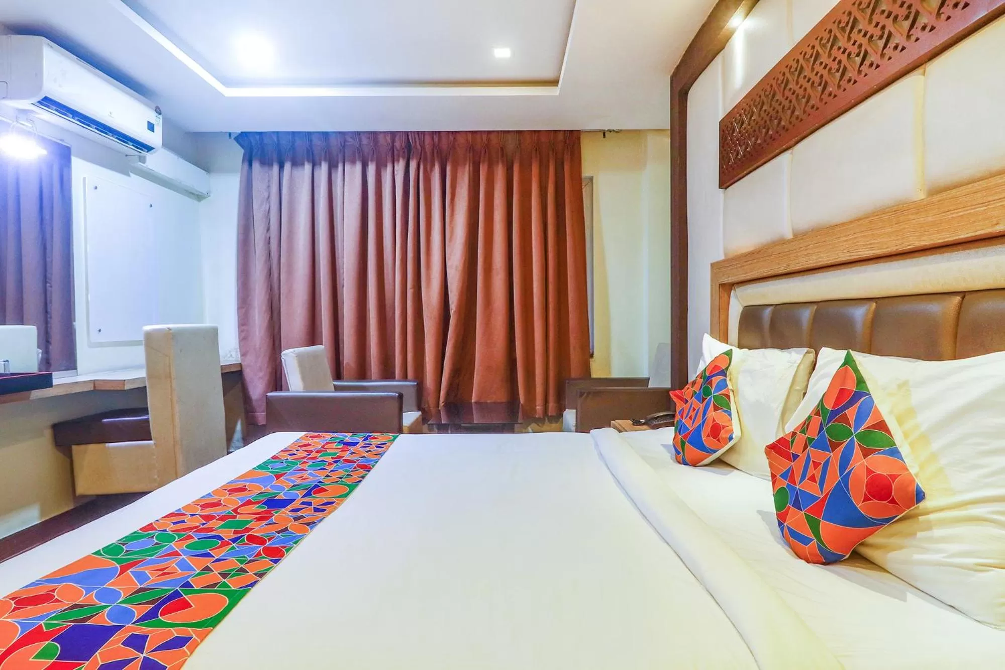 Bed in FabHotel Keerthi's Anupama - Nr Indira Gandhi Stadium
