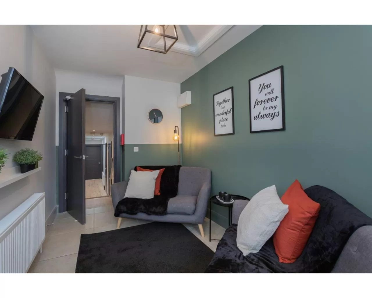 Living room in Central Belfast Apartments Camden Street