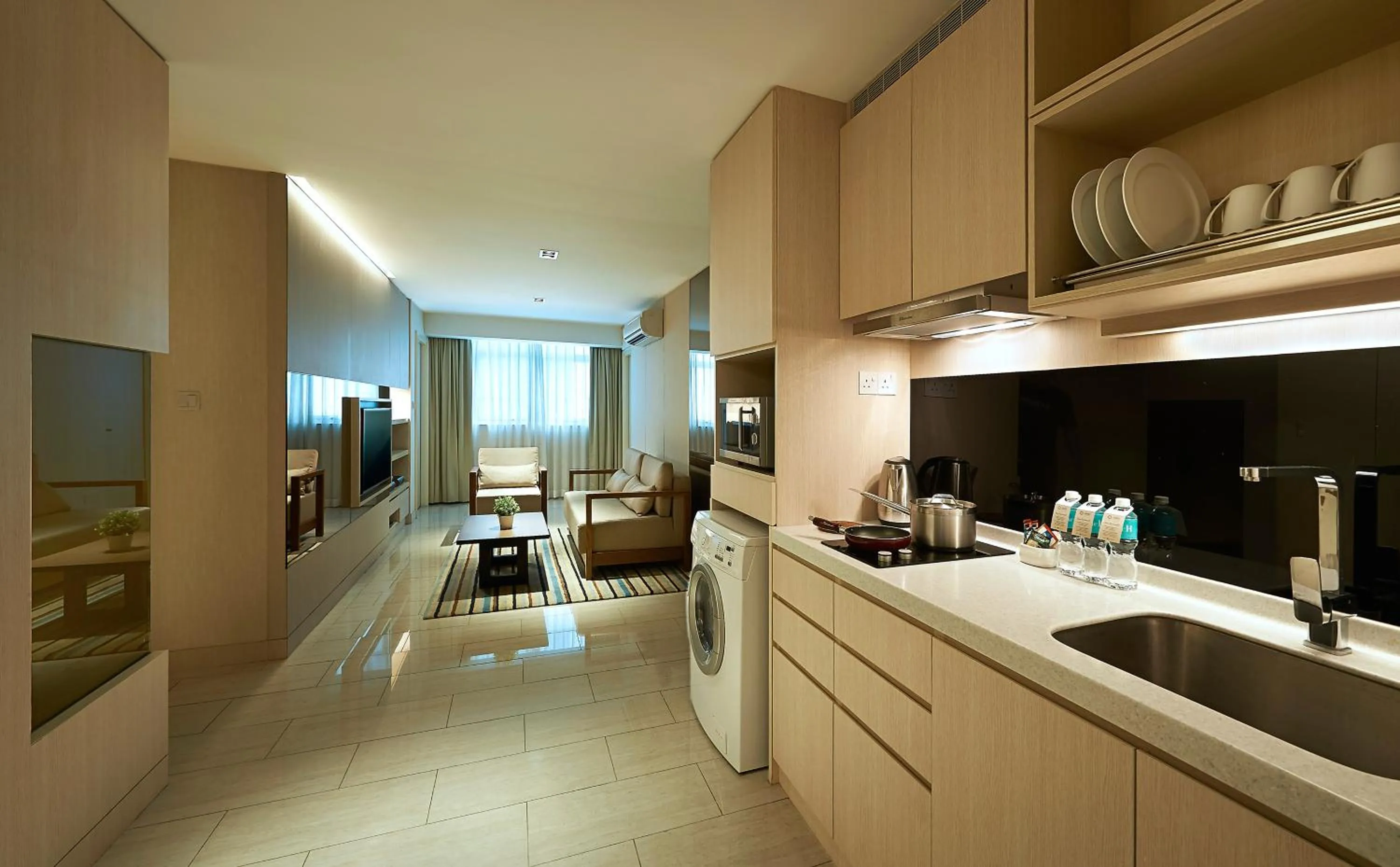 Kitchen or kitchenette in Oasia Suites Kuala Lumpur by Far East Hospitality