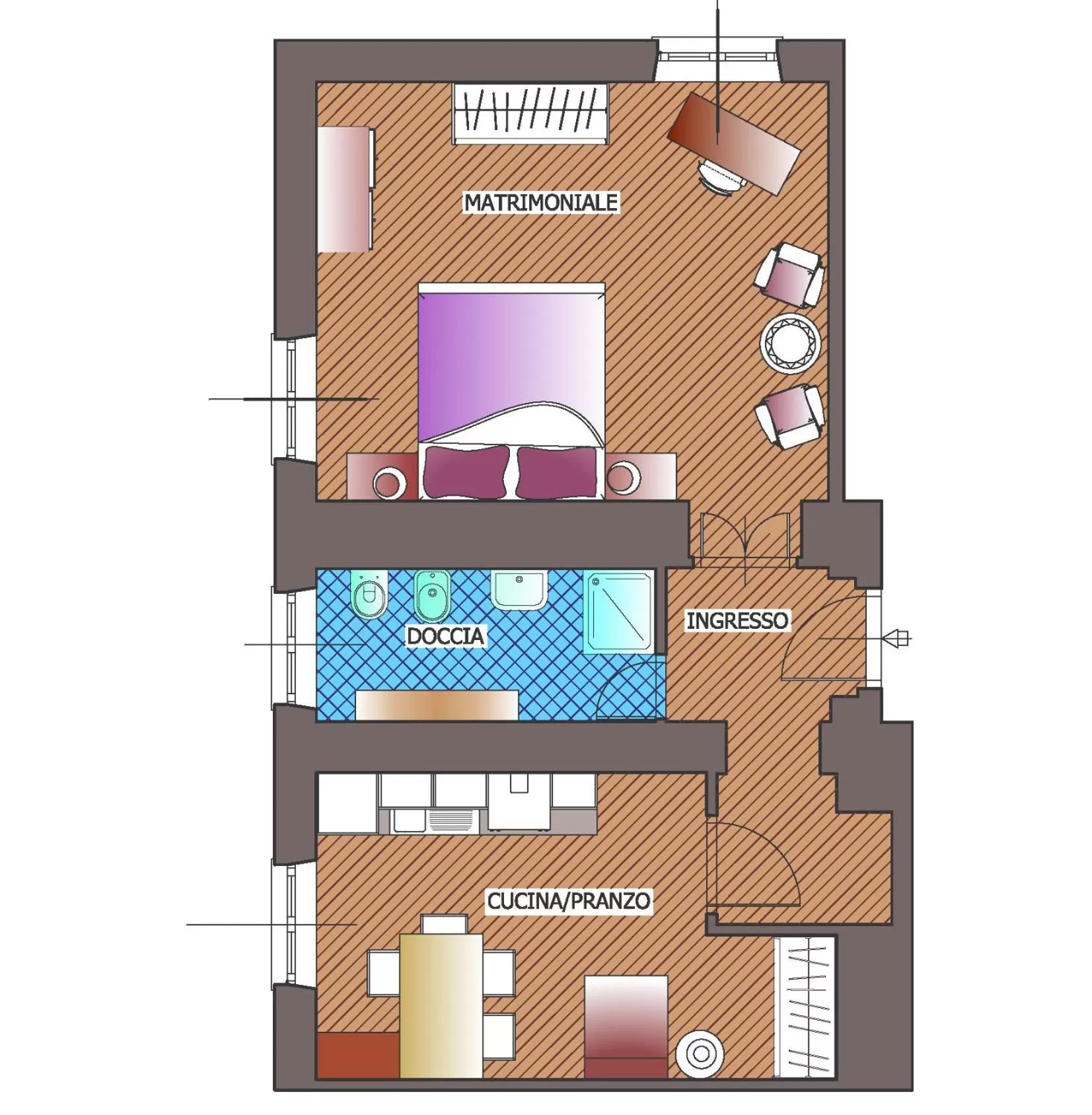 Floor plan in B&B Villa Tavallini