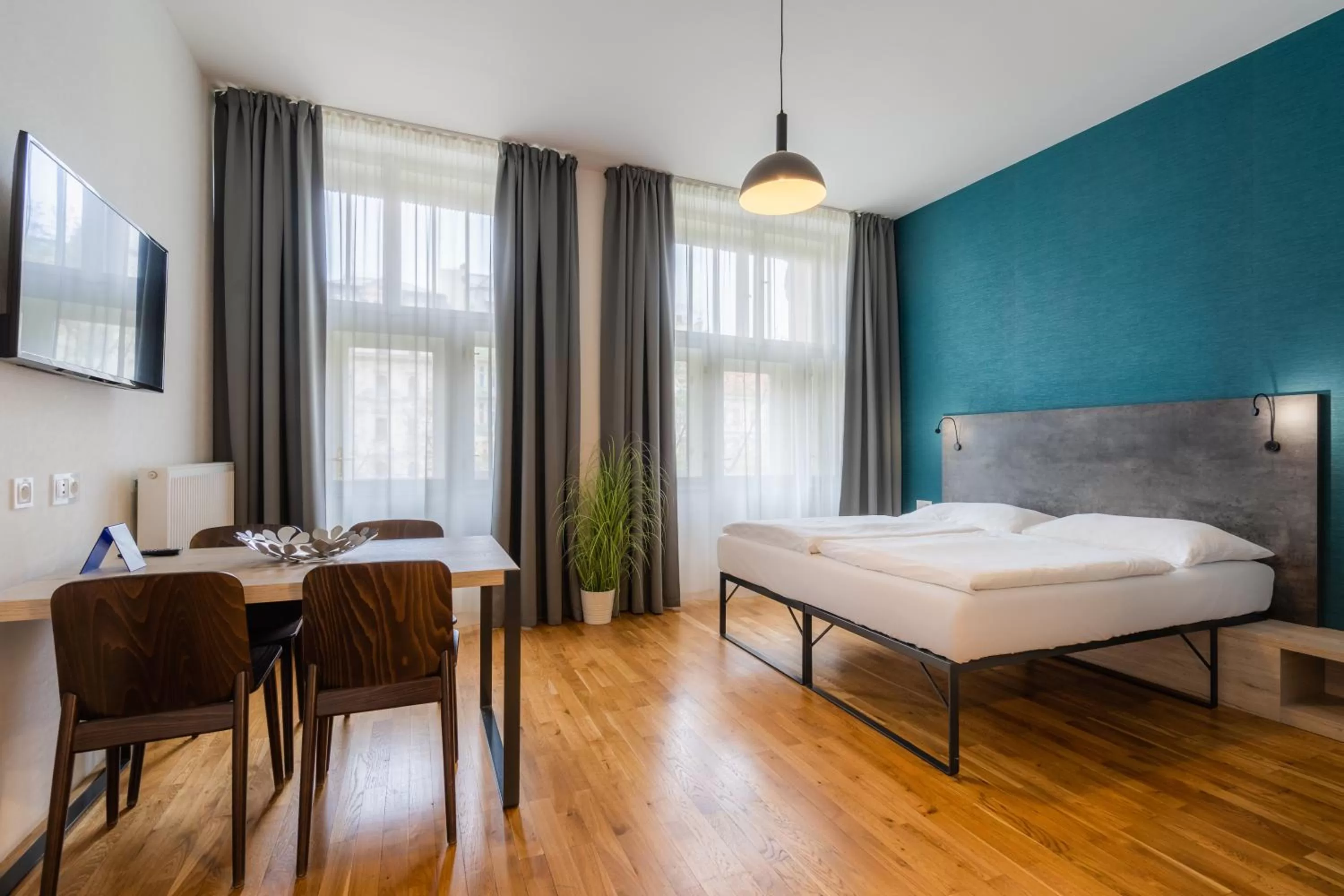 Bed in EA ApartHotel Melantrich