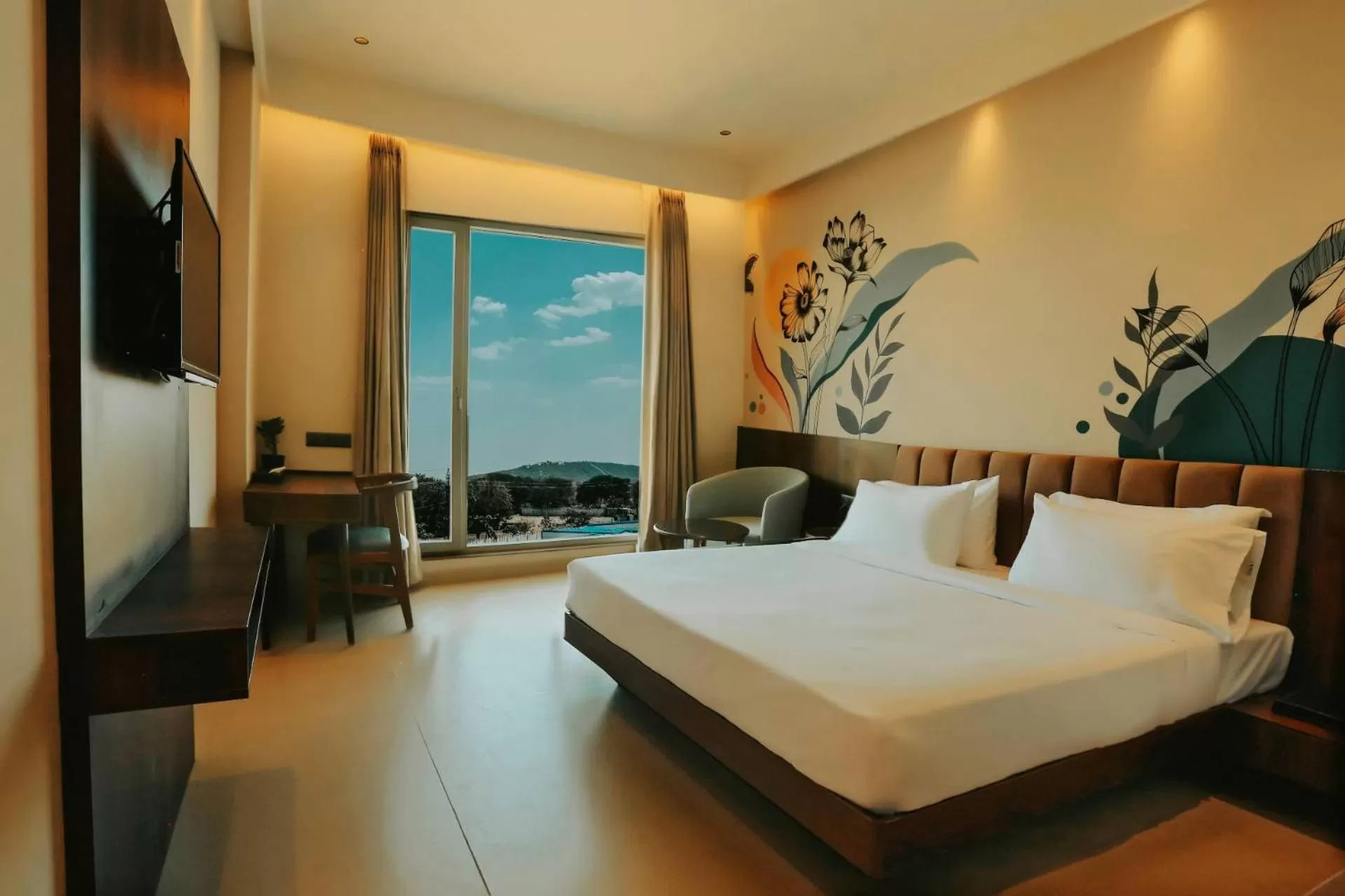 TV and multimedia, Bed in Hotel Bawa Udaipur