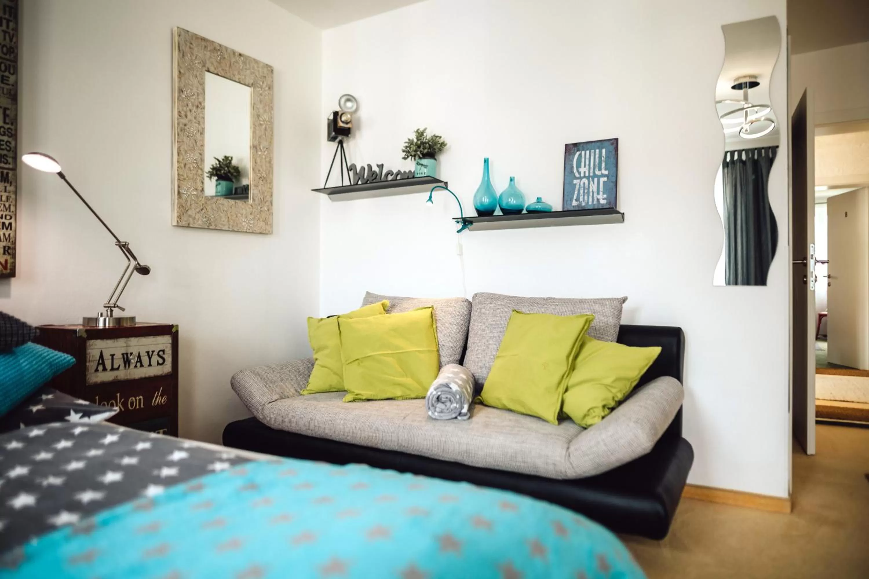 Seating area, Bed in Das Hotel Stern, B&B KG - digital & contactless check-in