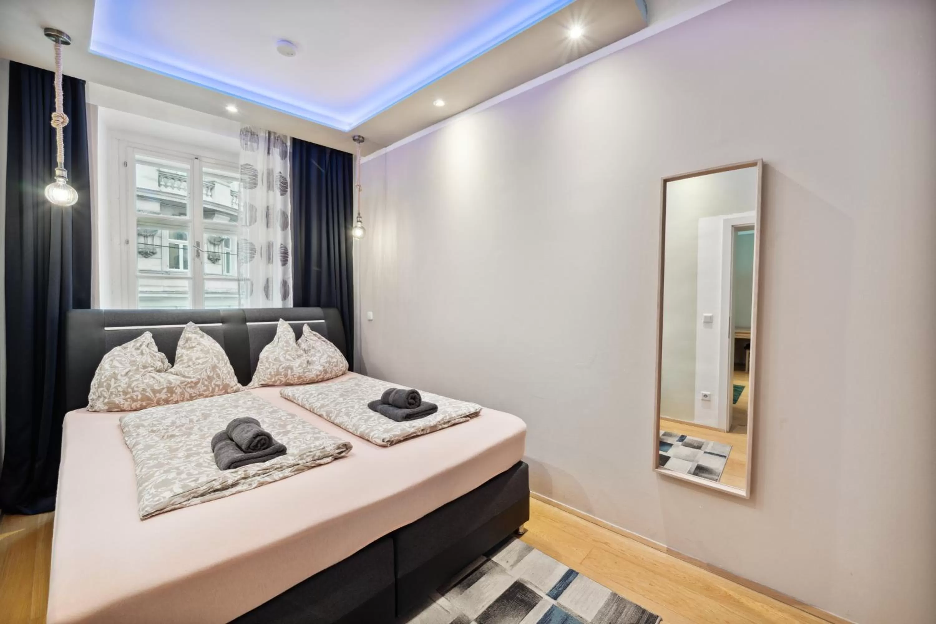 Bed in Florian's apartments in Mariahilf Vienna