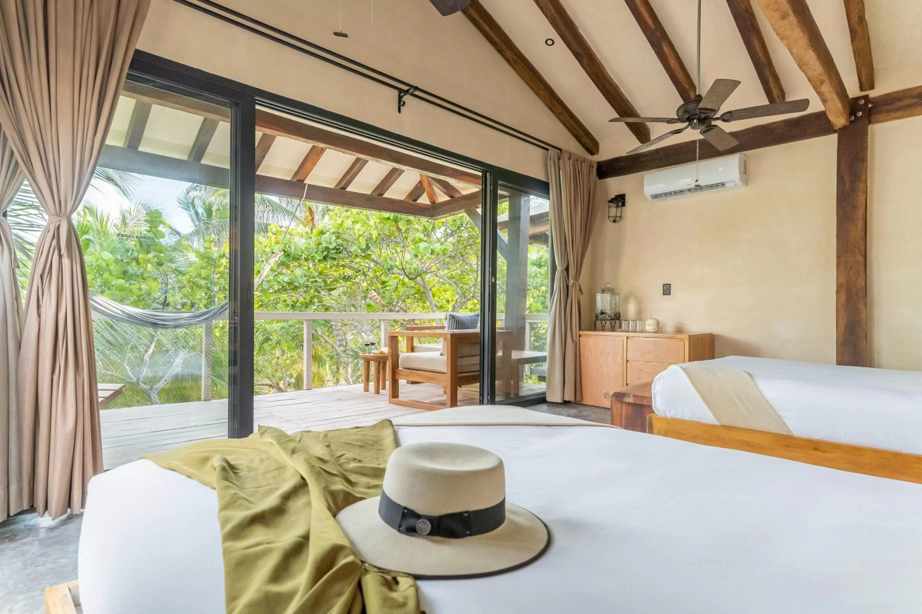 View (from property/room), Bed in Villa Pescadores Tulum-Beachfront hotel by Ahau Collection