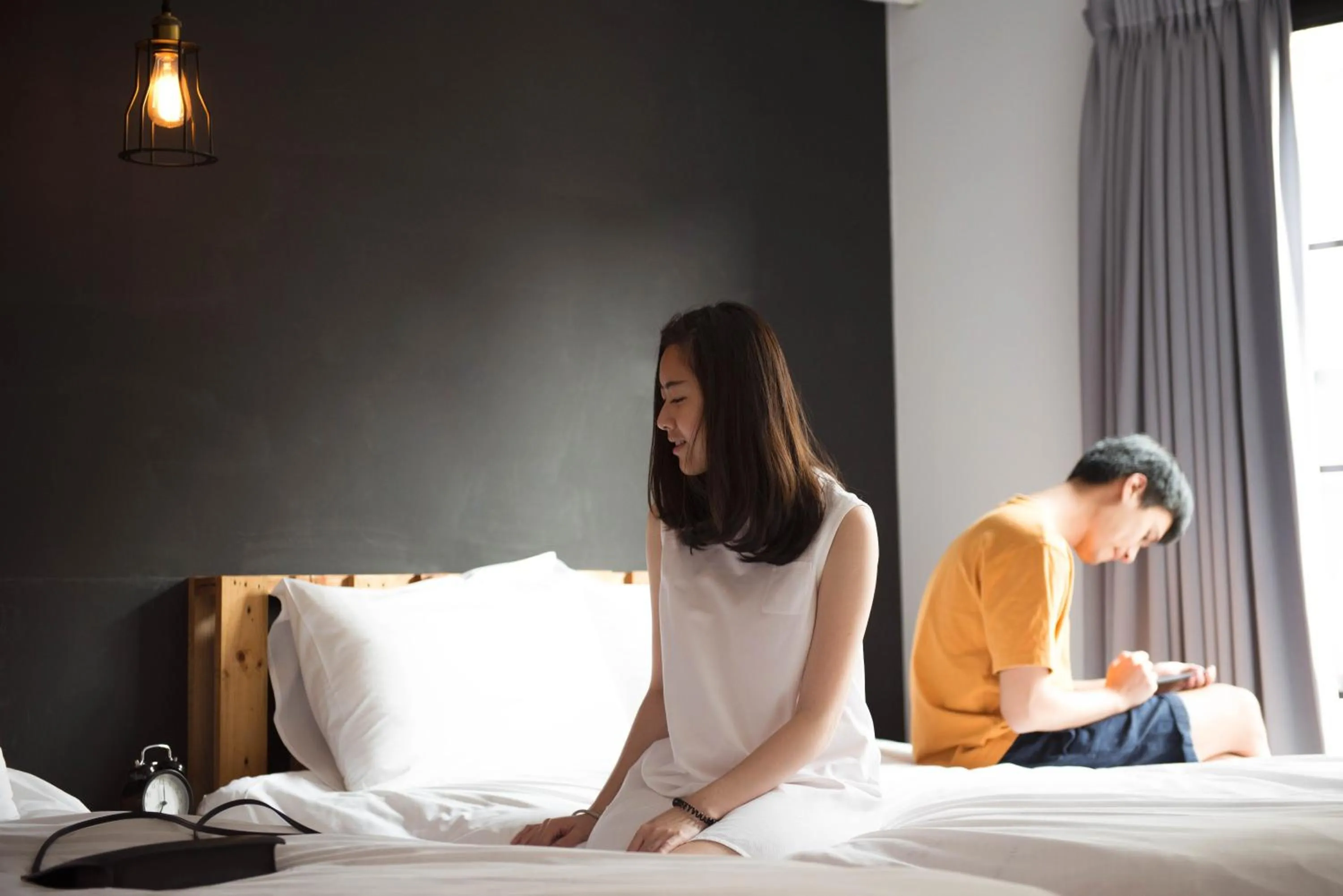 Bed in 被愛咖啡小旅館 Birdeye Garden