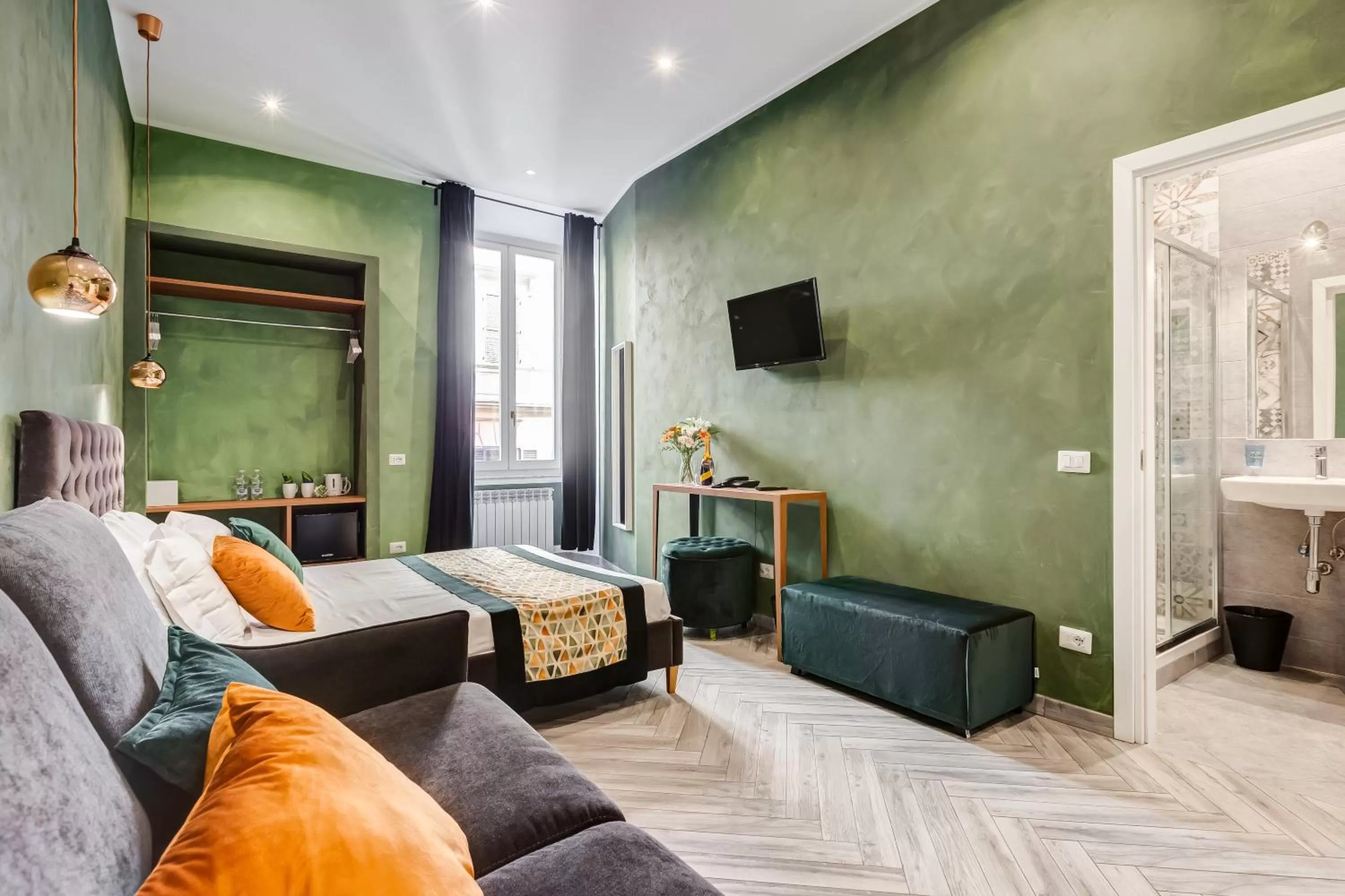 Bed, Seating Area in Ripetta Luxurious Suites