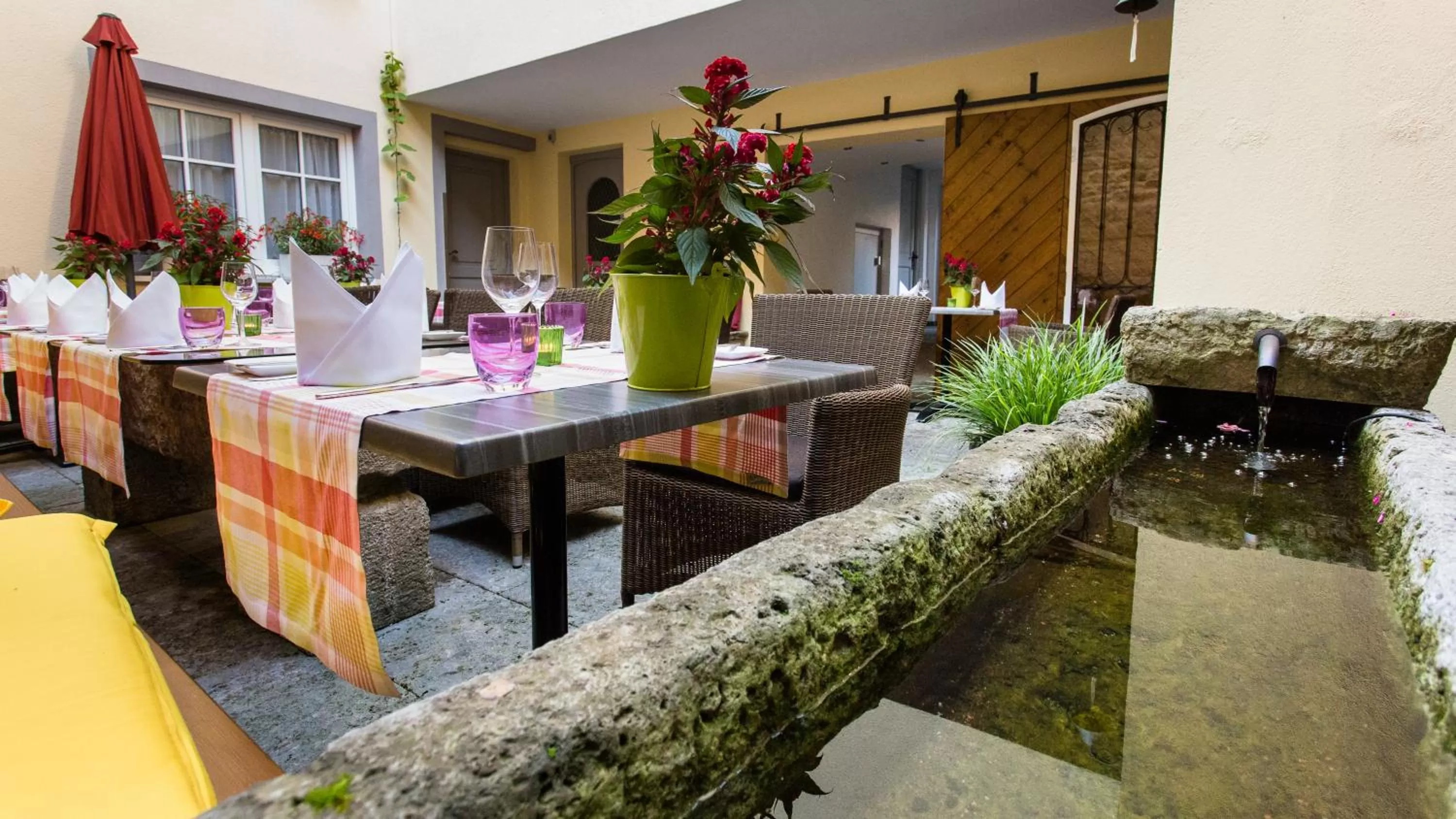 Patio in Romantik Hotel Markusturm