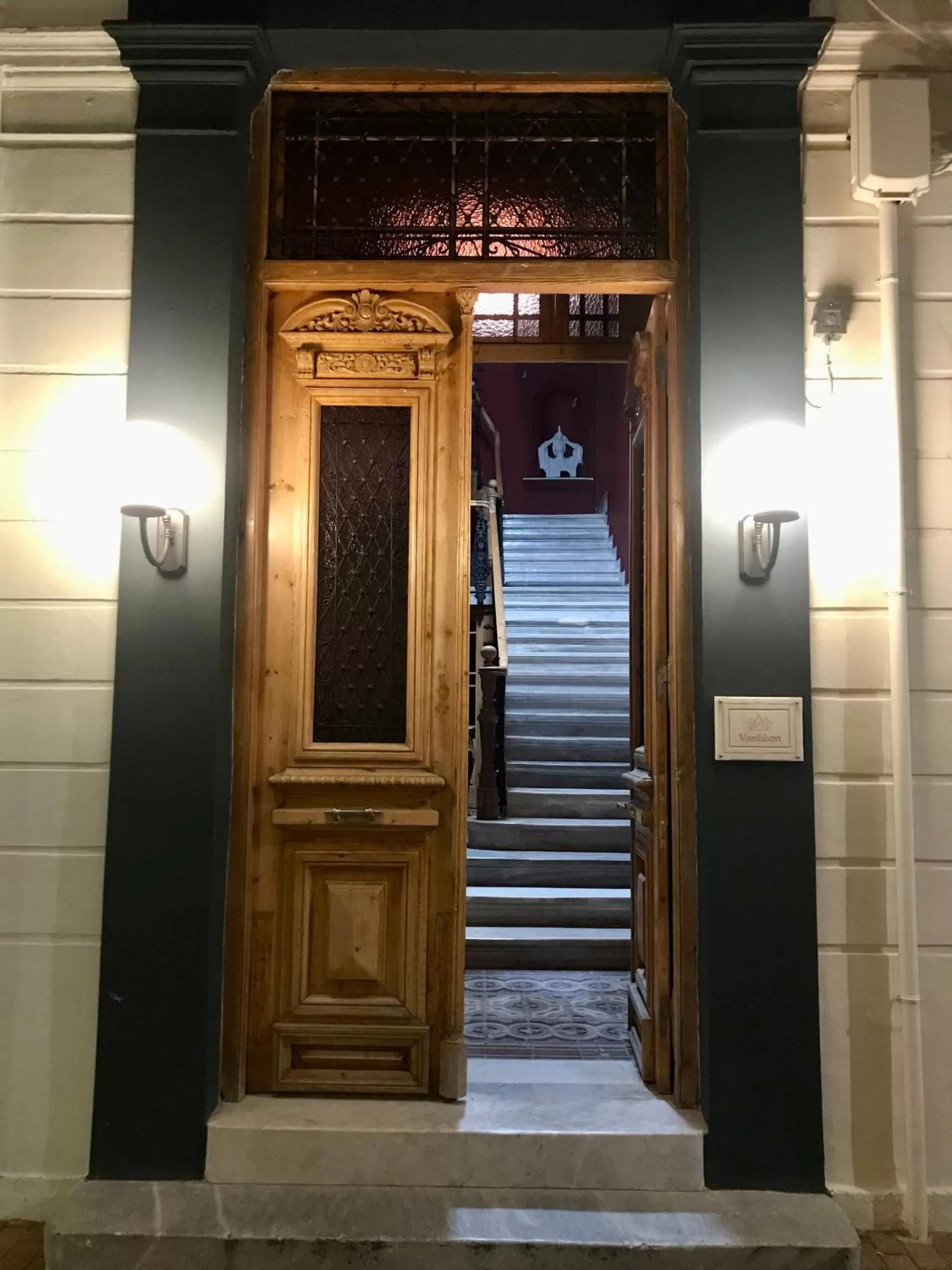 Facade/entrance in VASILIKON Hotel 1888 the past is present HISTORICAL PRESERVATION MONUMENT