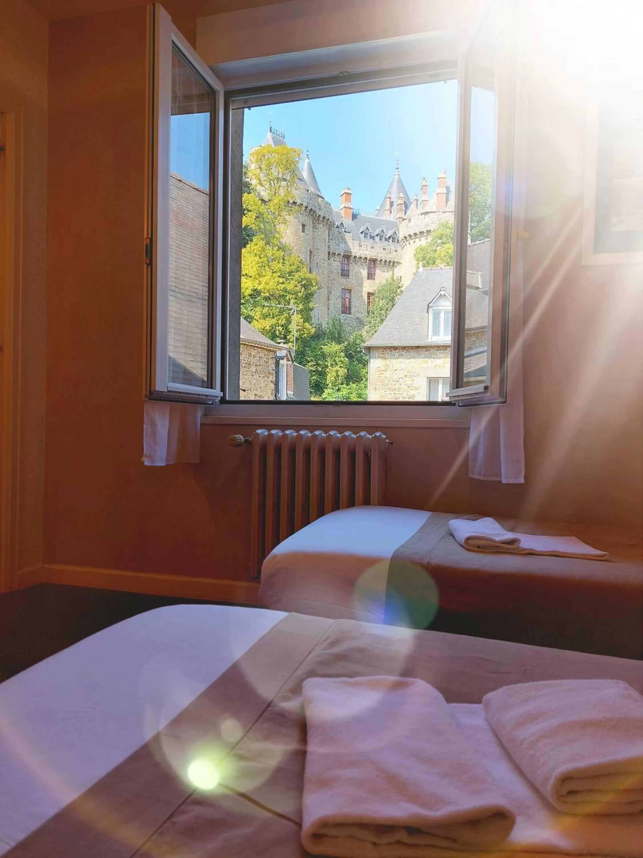 View (from property/room), Bed in Hôtel Restaurant du Lac