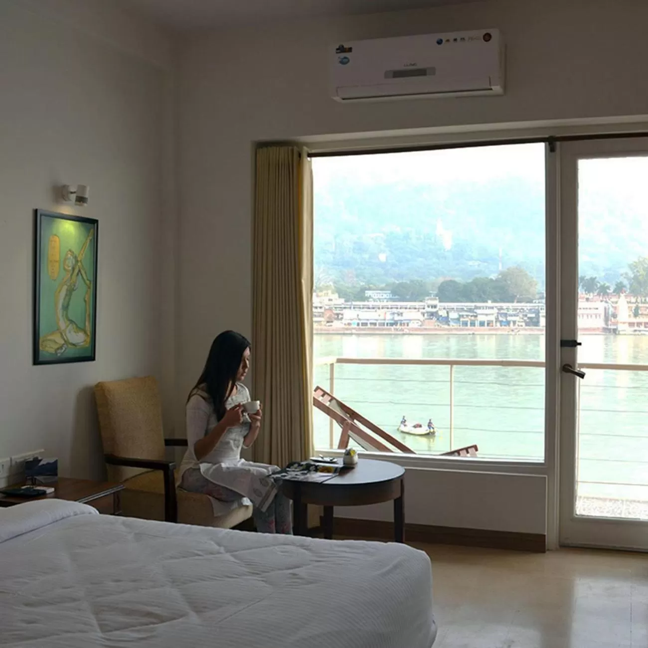 Bedroom, Bed in Yog Niketan By Sanskriti