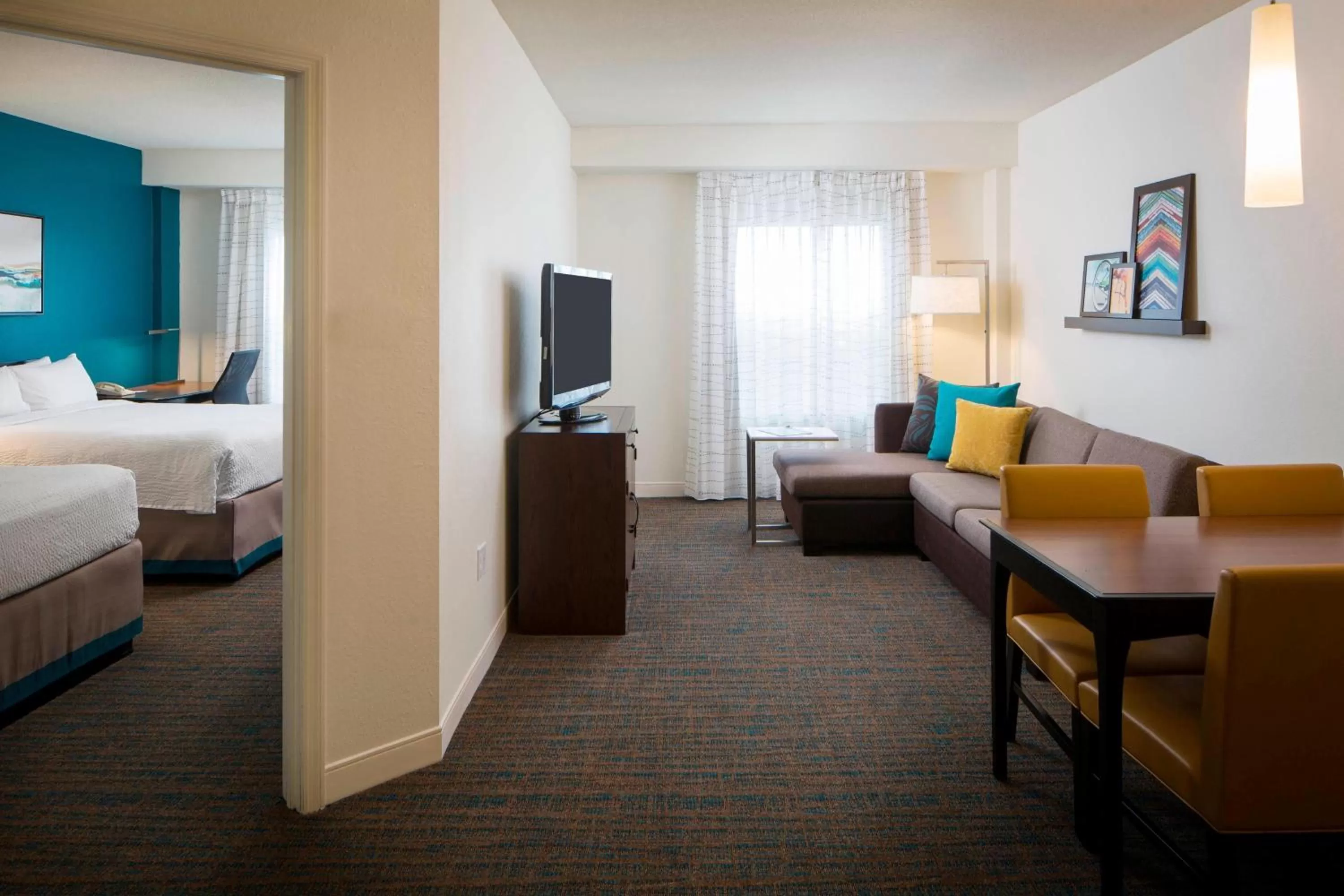 One-Bedroom Queen Suite with Two Queen Beds in Residence Inn by Marriott Orlando at SeaWorld