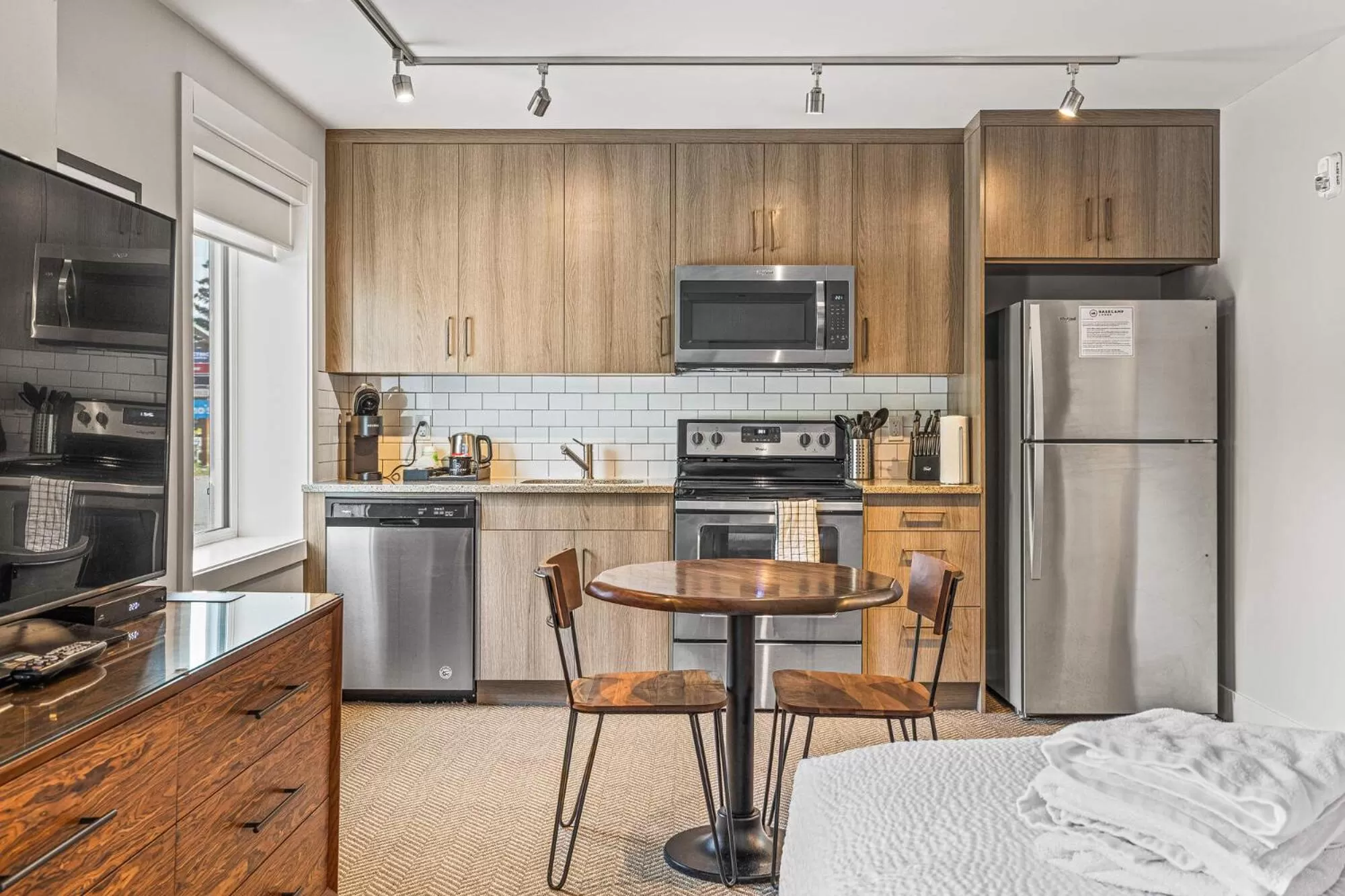kitchen in Basecamp Lodge Canmore